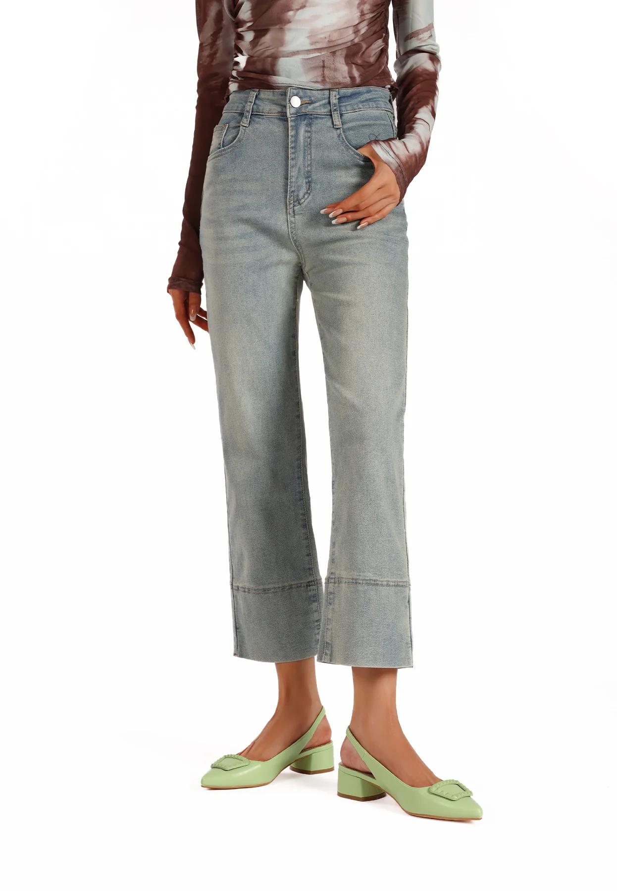 Decolleté Slingback a punta con maxi dettaglio frontale ZM9963 - Image 8