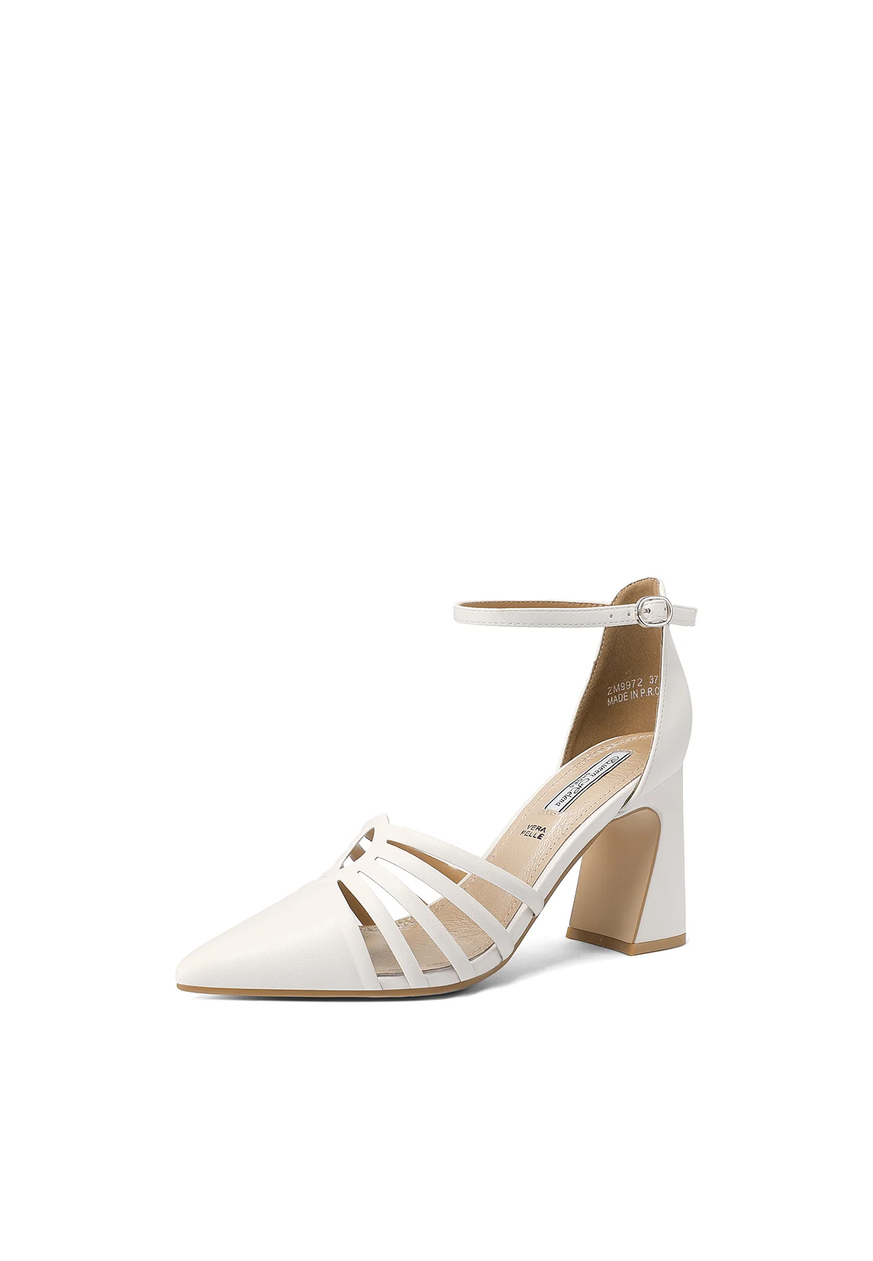 Décolleté a punta con cinturini e tacco largo ZM9972 - Image 3
