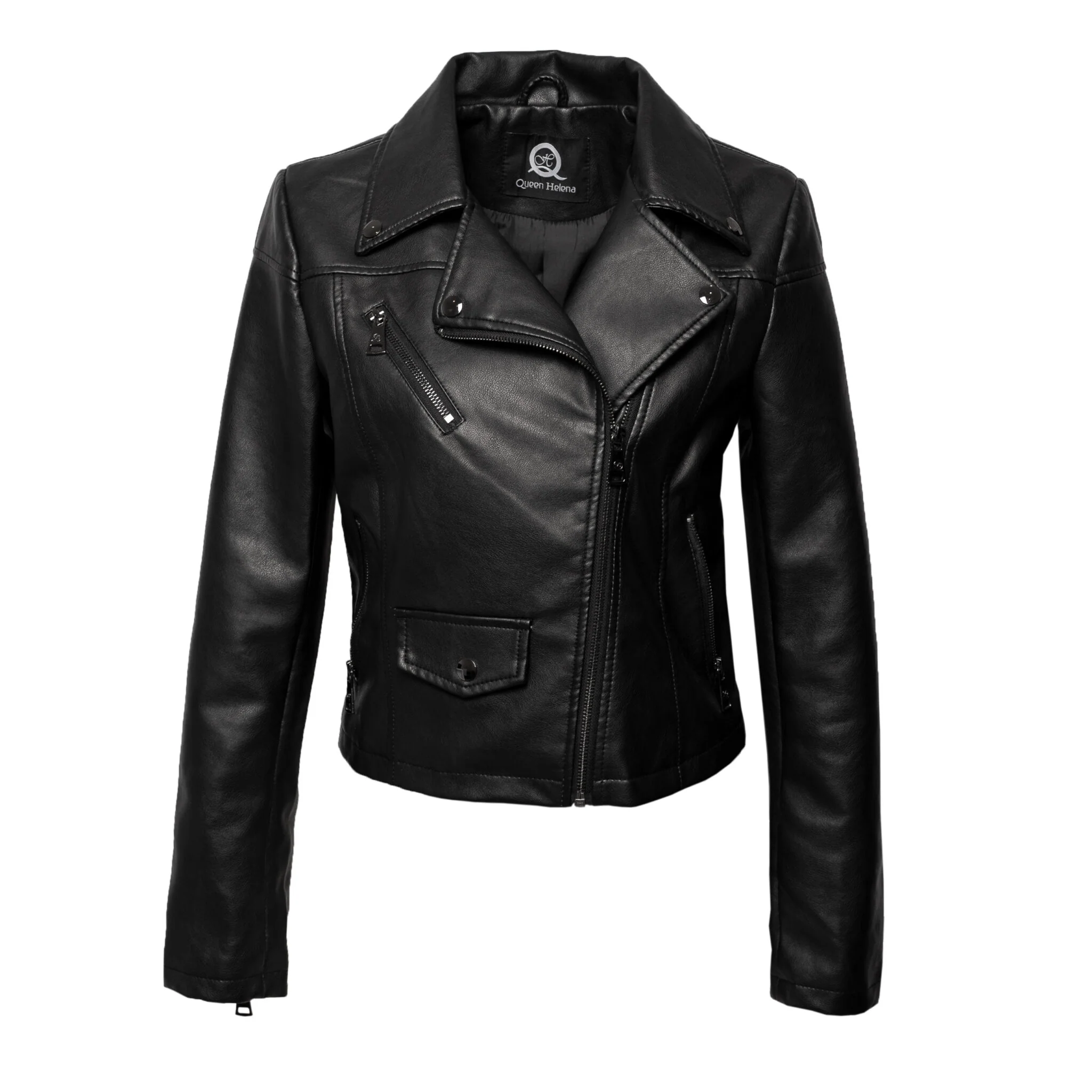 Giacca biker ecopelle con zip asimmetrica Y3005 - Image 8