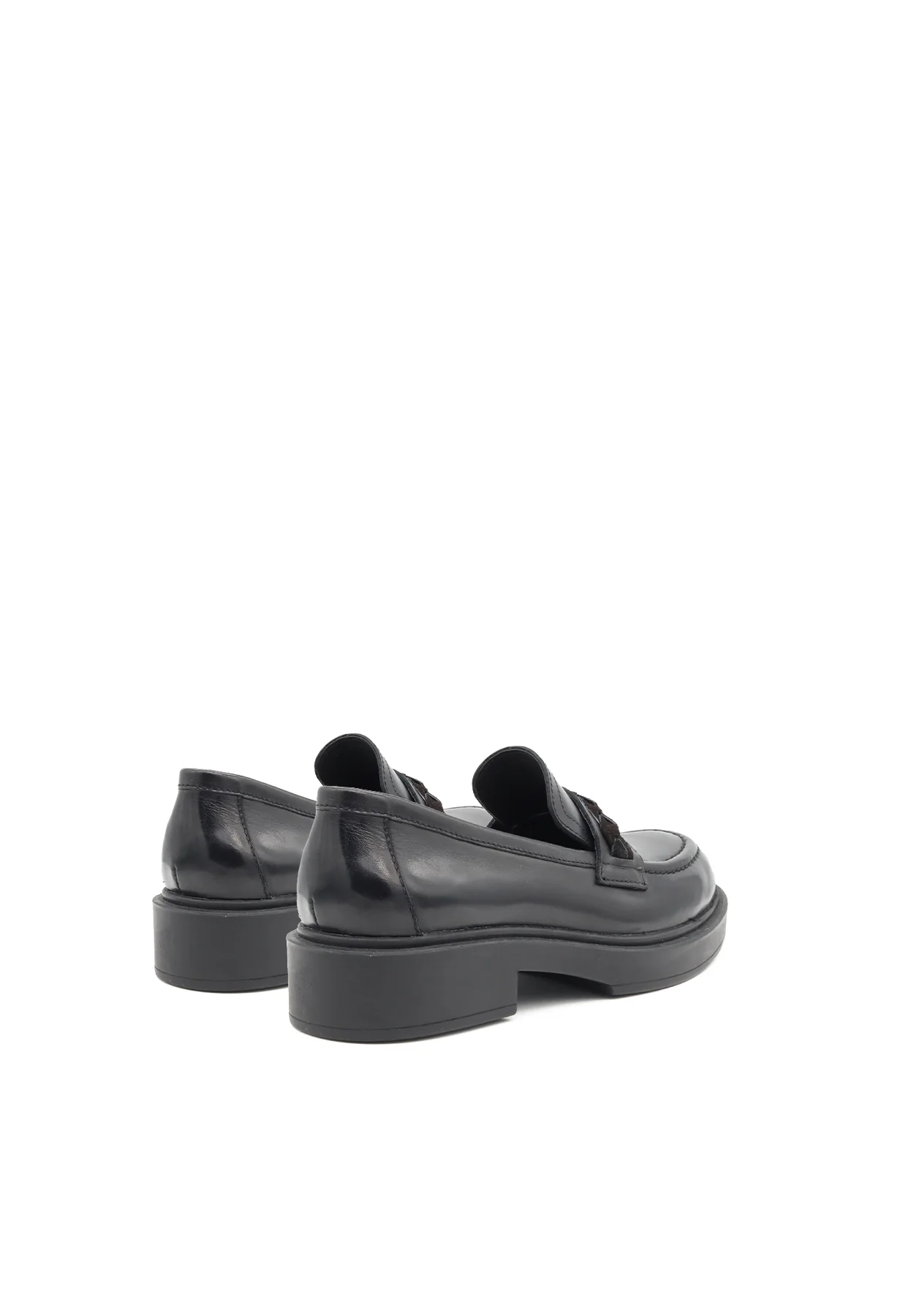 Mocassino nero con dettaglio intrecciato – QH-23 L-413 - Image 6