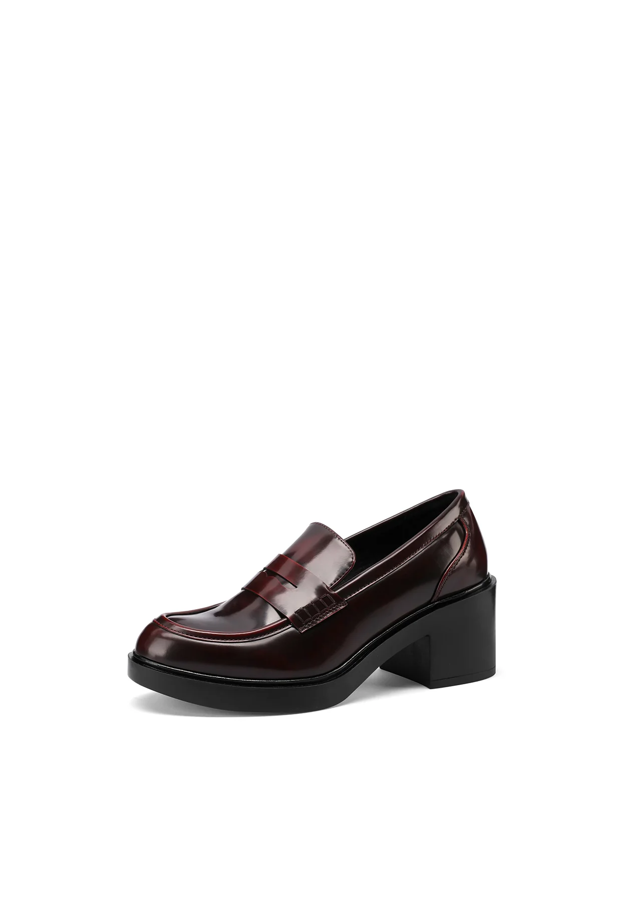 Mocassino nero con tacco largo e design minimal X31-82 - Image 10