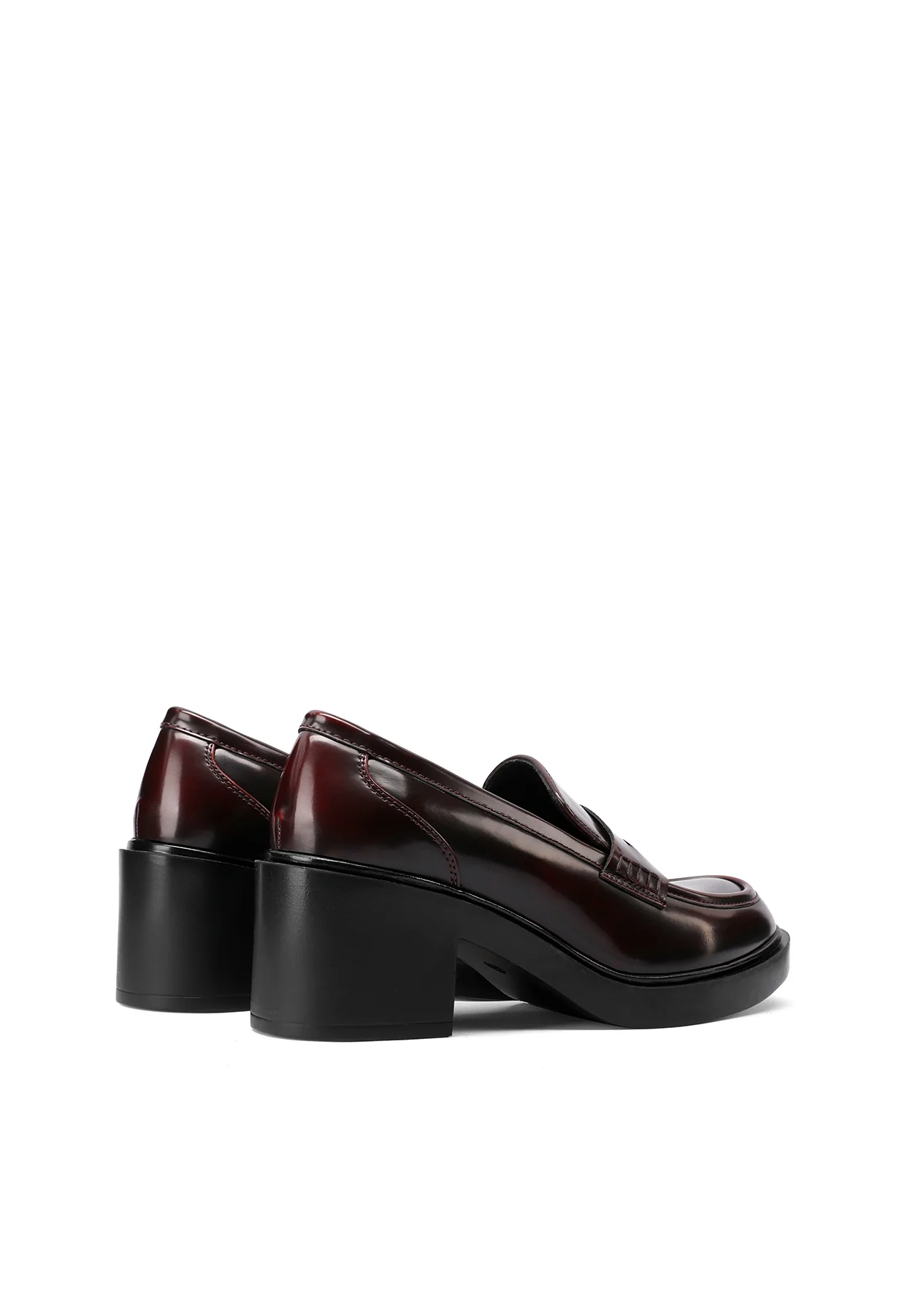 Mocassino nero con tacco largo e design minimal X31-82 - Image 11