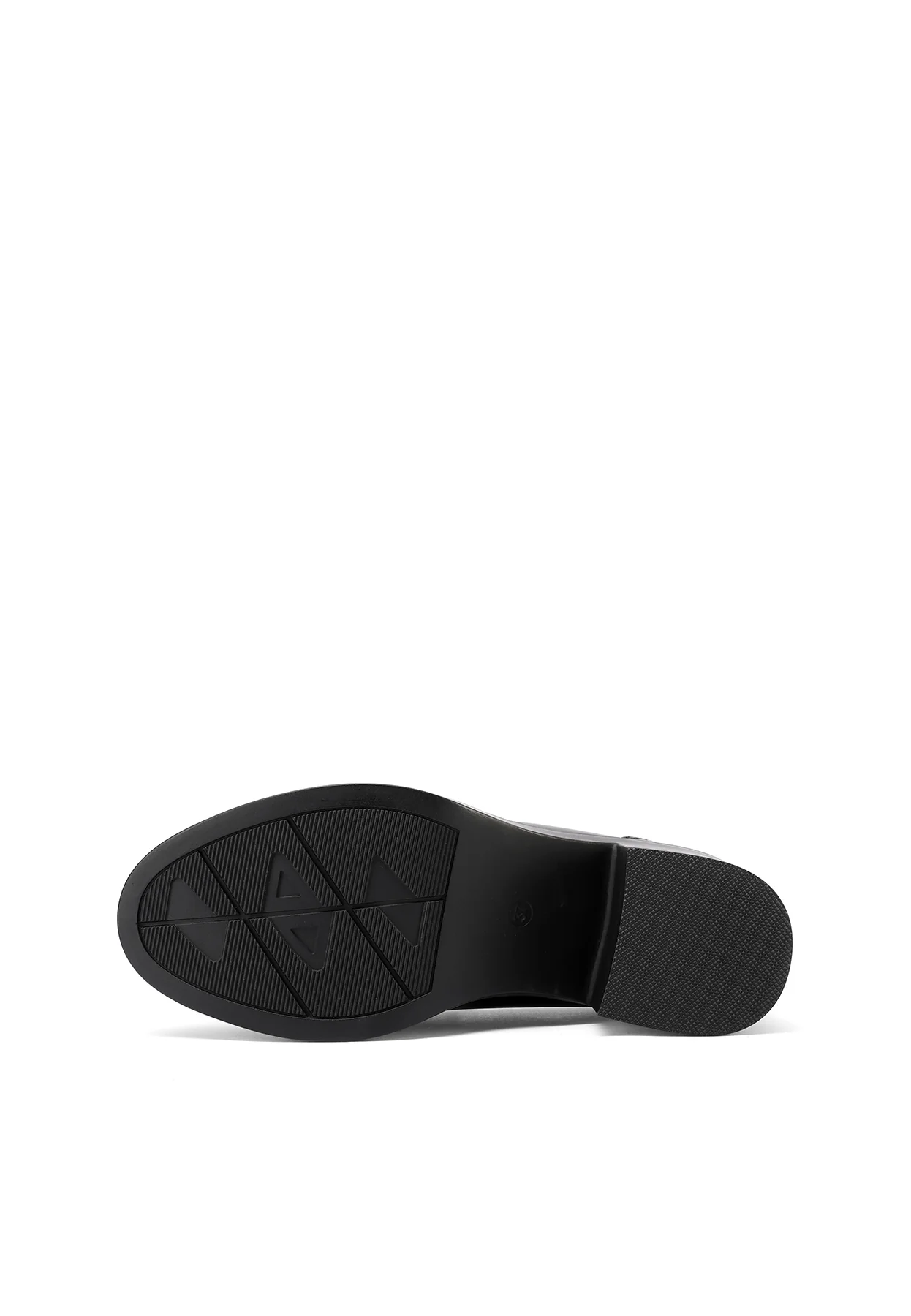 Mocassino nero con tacco largo e design minimal X31-82 - Image 5