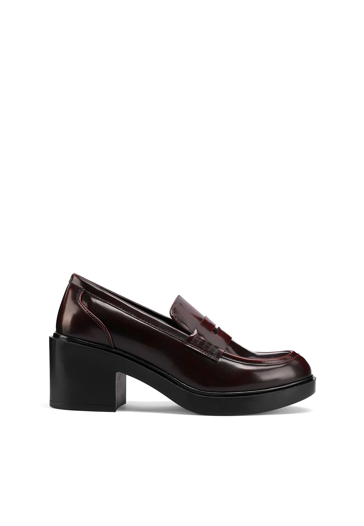 Mocassino nero con tacco largo e design minimal X31-82 - Image 9