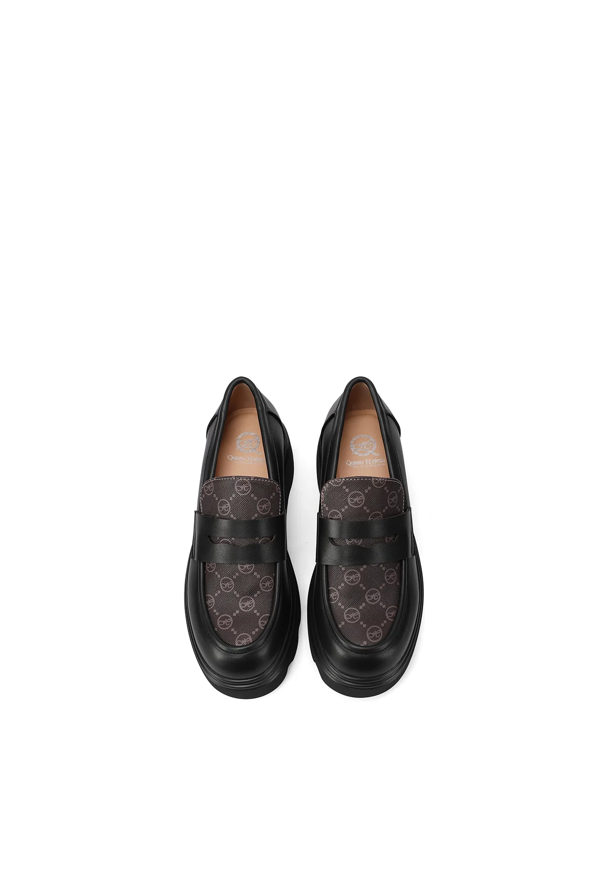 Mocassino nero con suola alta e inserto stampato X31-90 - Image 6
