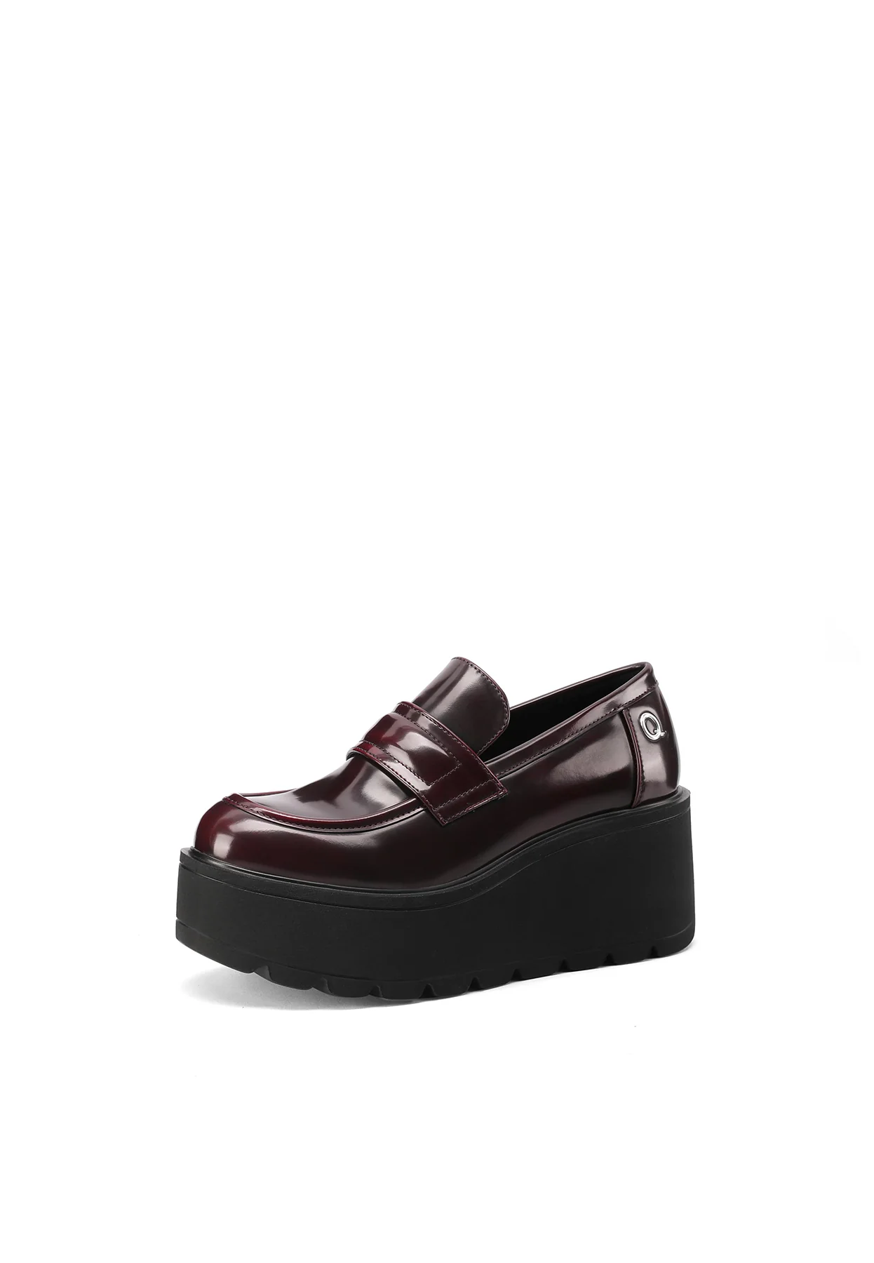 Mocassino nero lucido con zeppa alta elegante X31-98 - Image 10