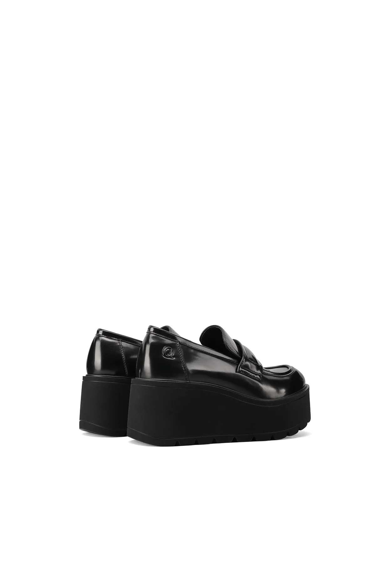 Mocassino nero lucido con zeppa alta elegante X31-98 - Image 6