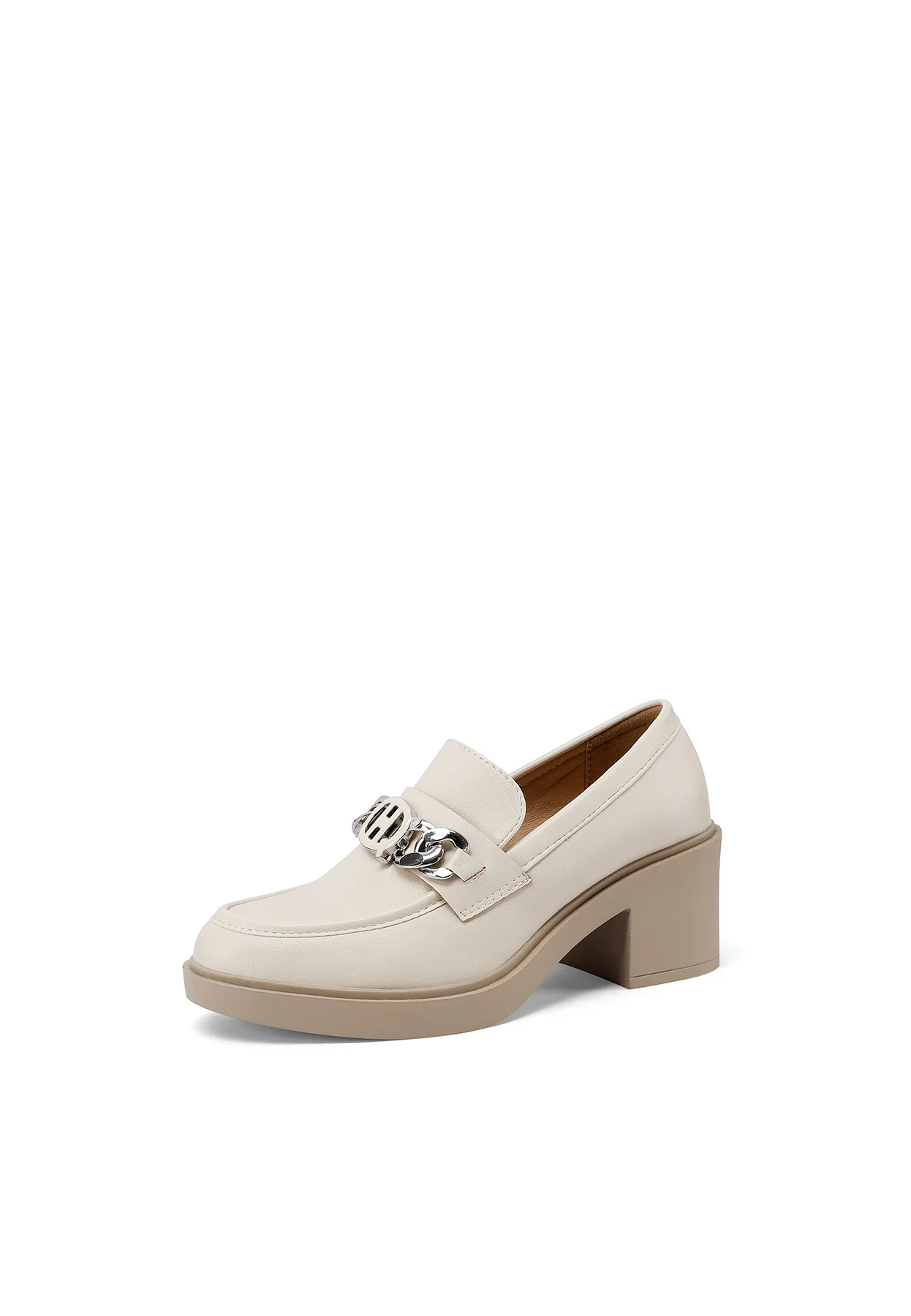 Mocassino con tacco largo e catena decorativa X32-57 - Image 10