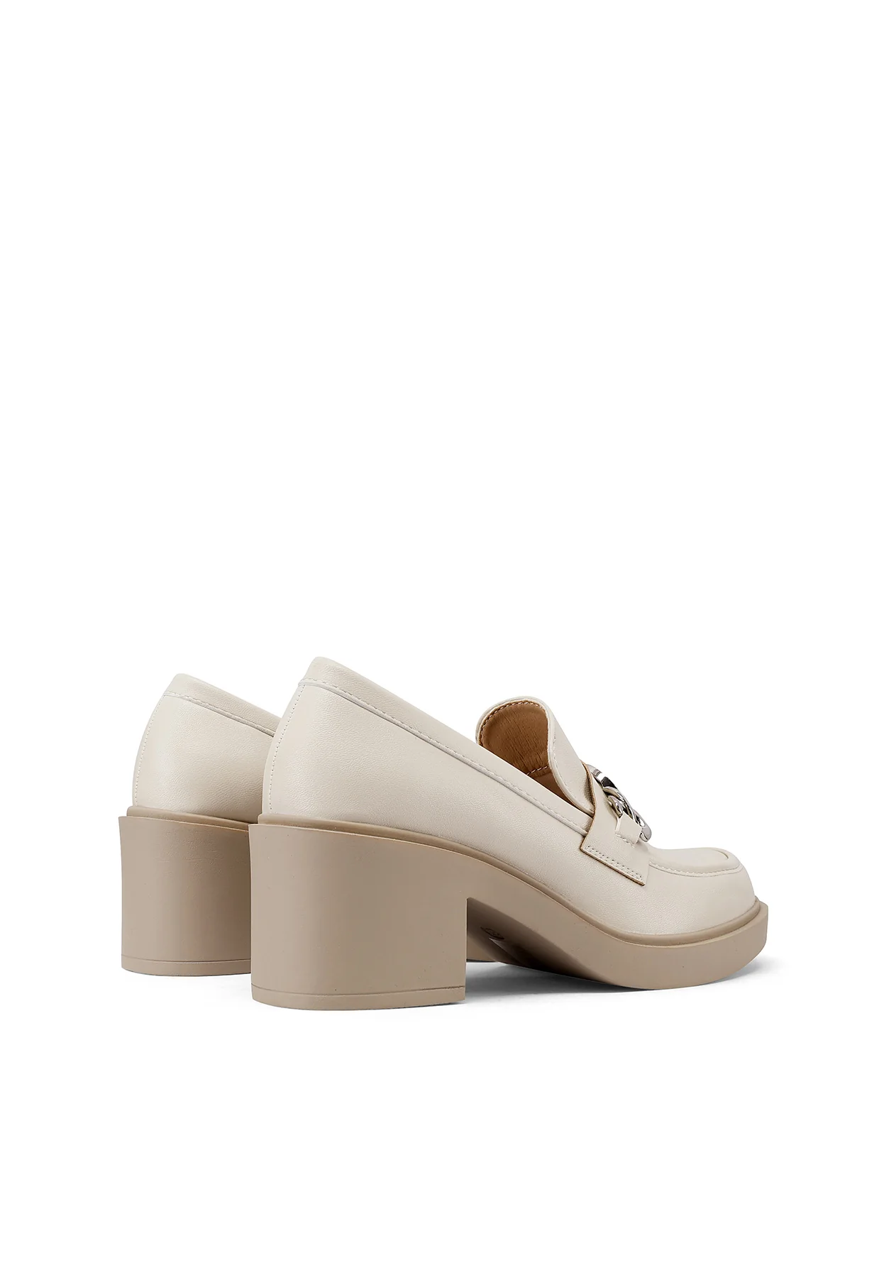 Mocassino con tacco largo e catena decorativa X32-57 - Image 11