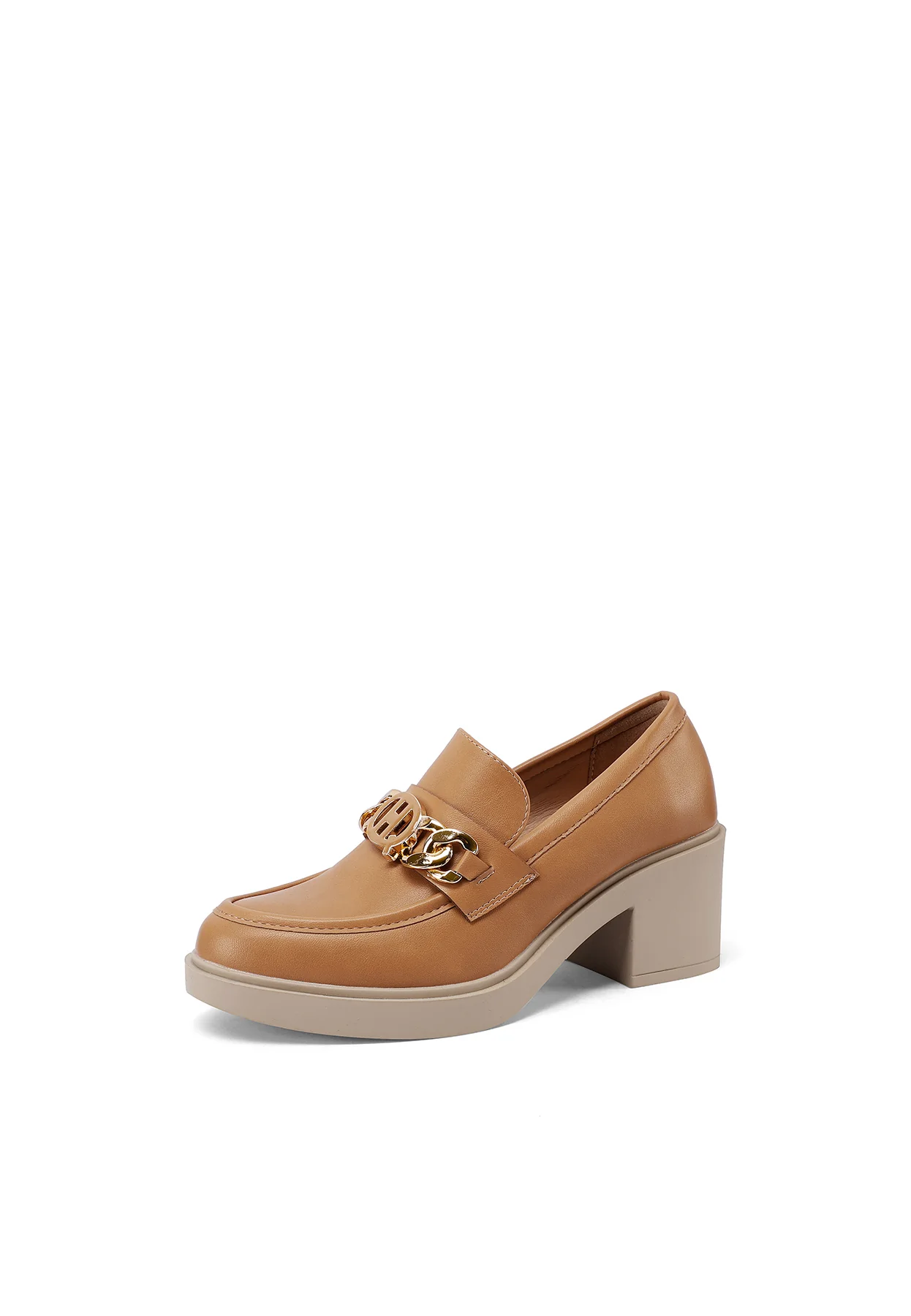 Mocassino con tacco largo e catena decorativa X32-57 - Image 3