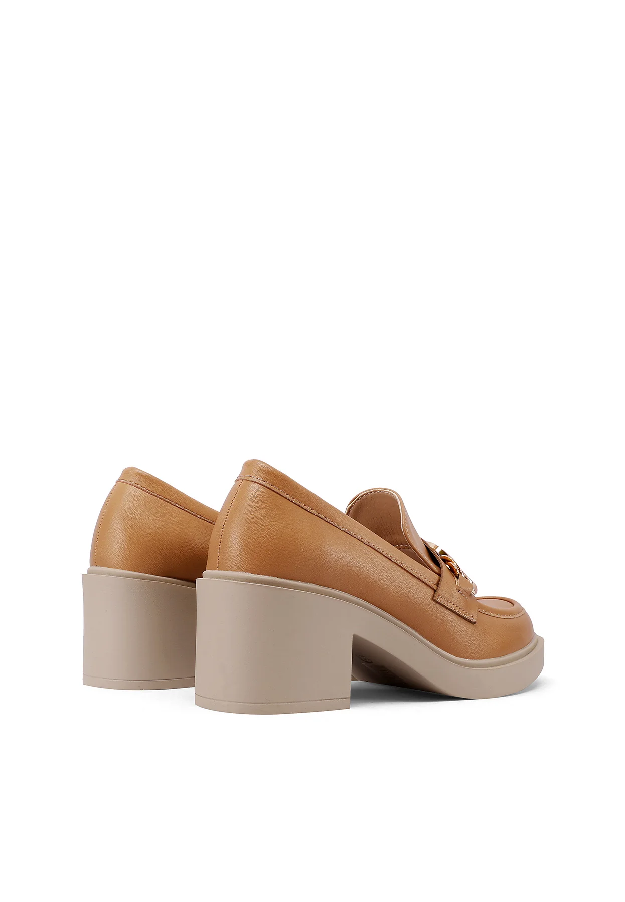 Mocassino con tacco largo e catena decorativa X32-57 - Image 4