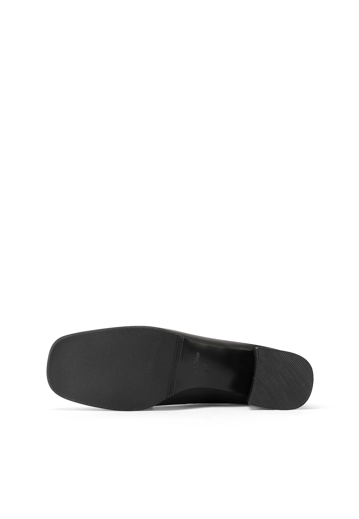Mocassino nero con tacco basso e dettaglio metallico ZM9804 - Image 6