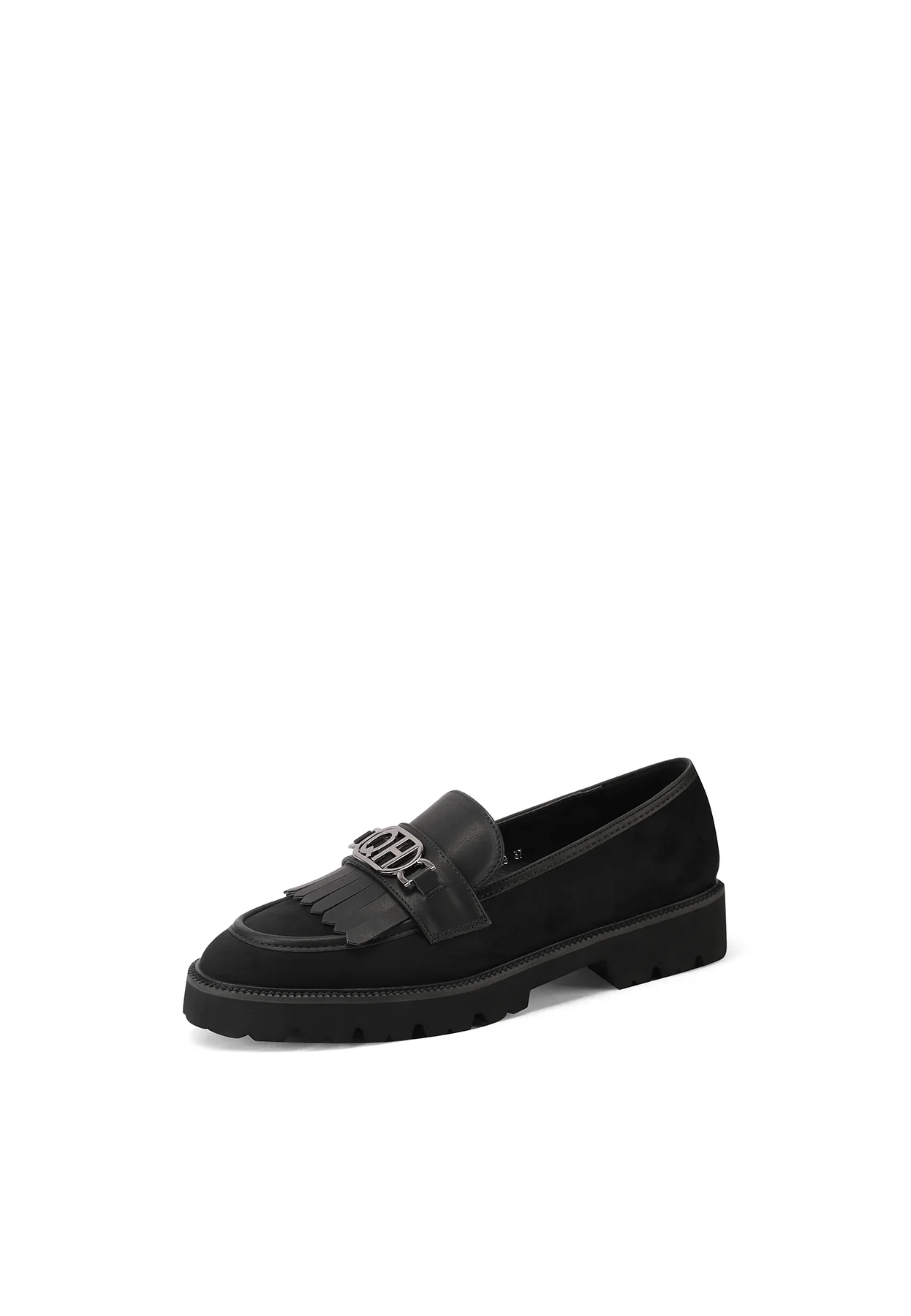 Mocassino nero con suola carrarmato ZM9819 - Image 3
