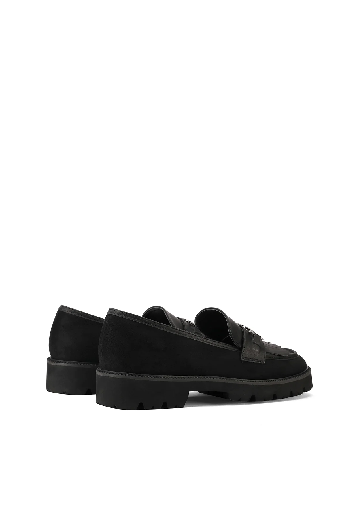 Mocassino nero con suola carrarmato ZM9819 - Image 5