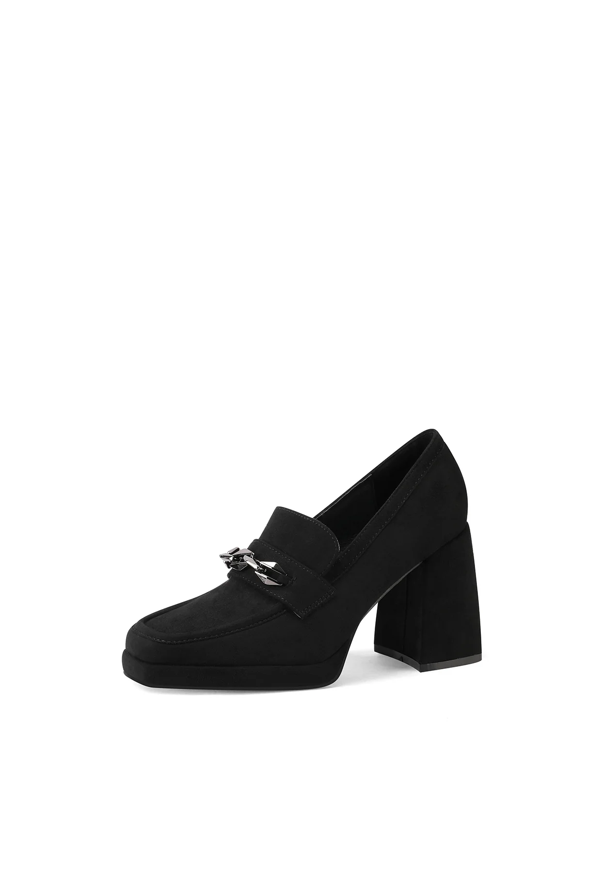 Mocassino nero con tacco alto e plateau ZM9824 - Image 3