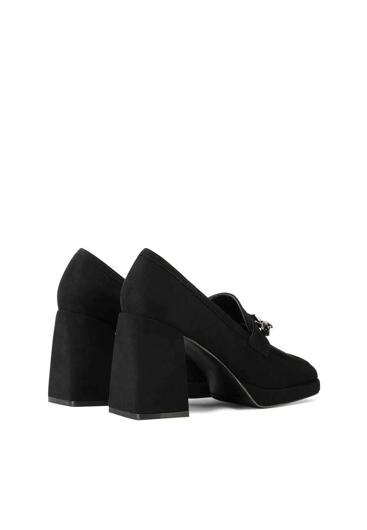 Mocassino nero con tacco alto e plateau ZM9824 - Image 5