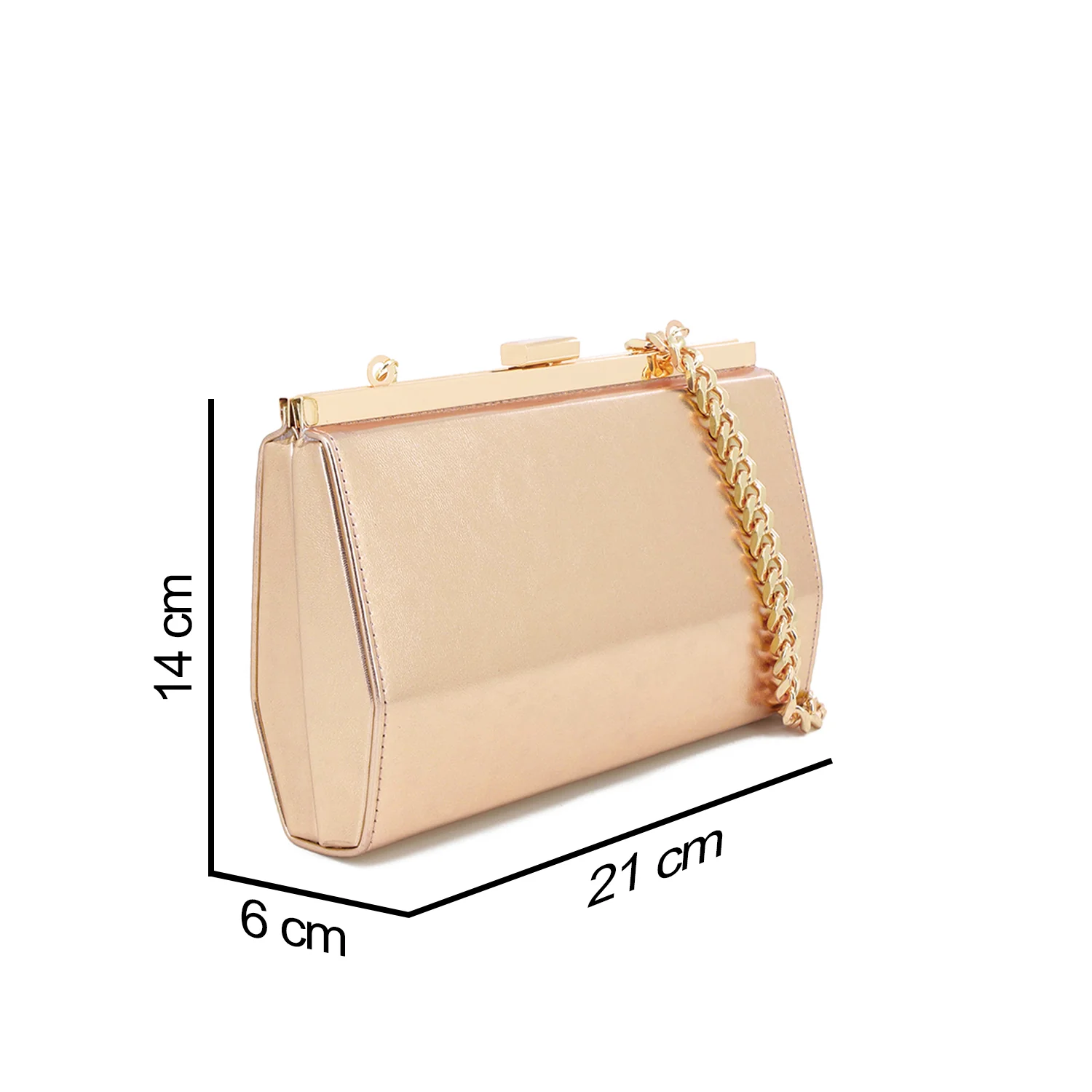 Pochette elegante metallizzata con catena a spalla S603 - Image 6