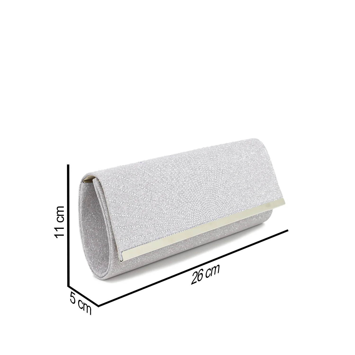 Pochette elegante glitterata con strass e catena S610 - Image 14