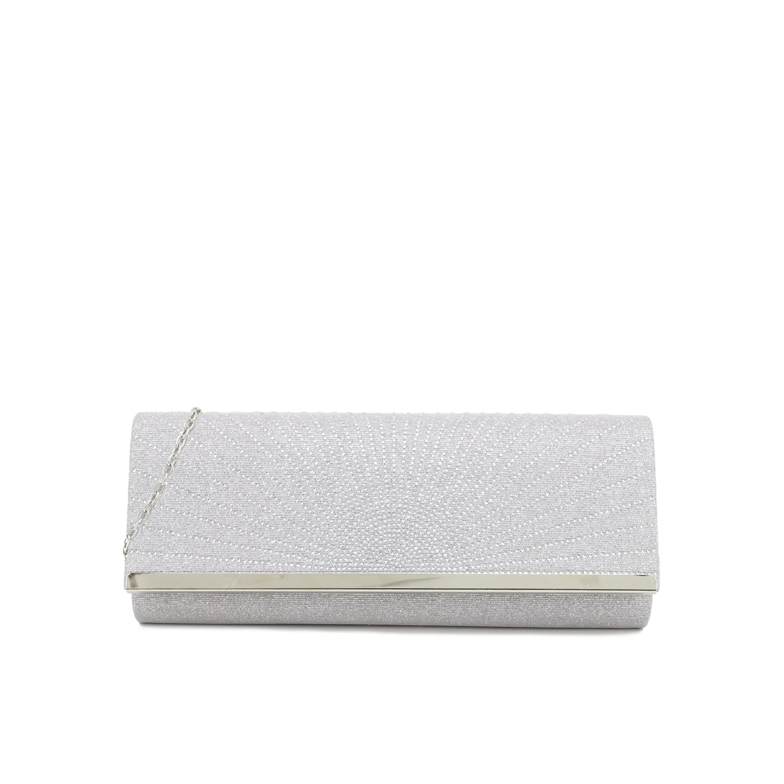 Pochette elegante glitterata con strass e catena S610 - Image 8