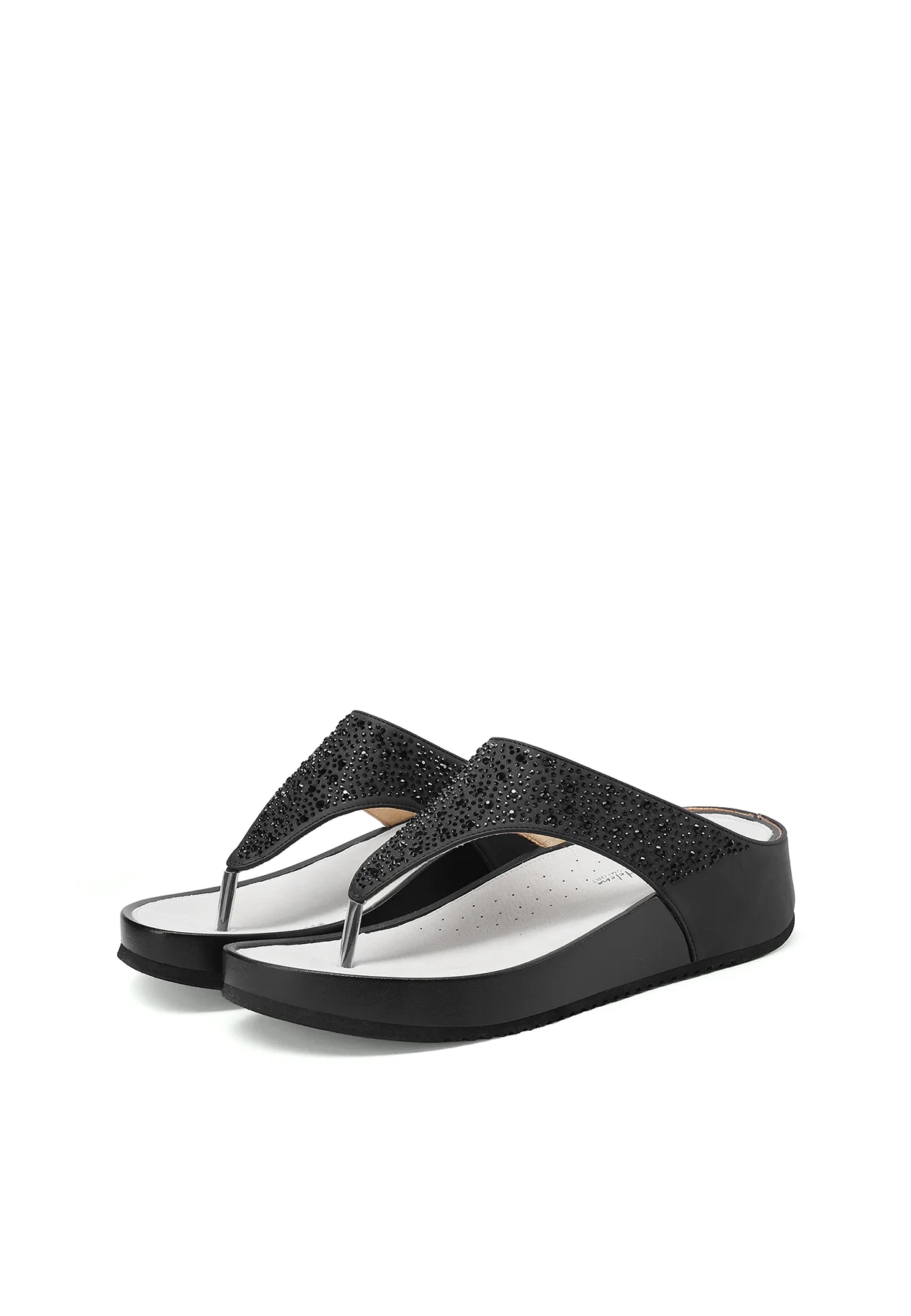 Sandali infradito con zeppa e strass BZ501 - Image 12