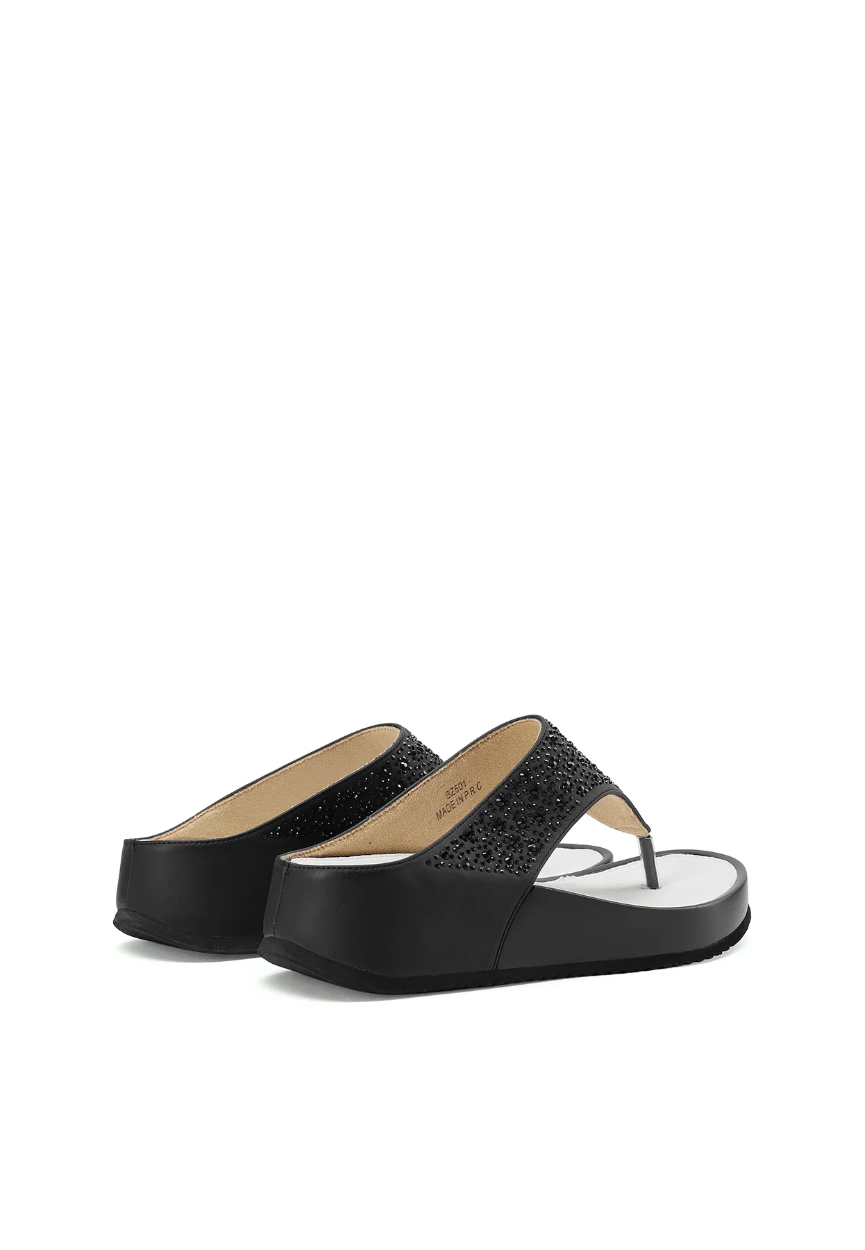 Sandali infradito con zeppa e strass BZ501 - Image 13
