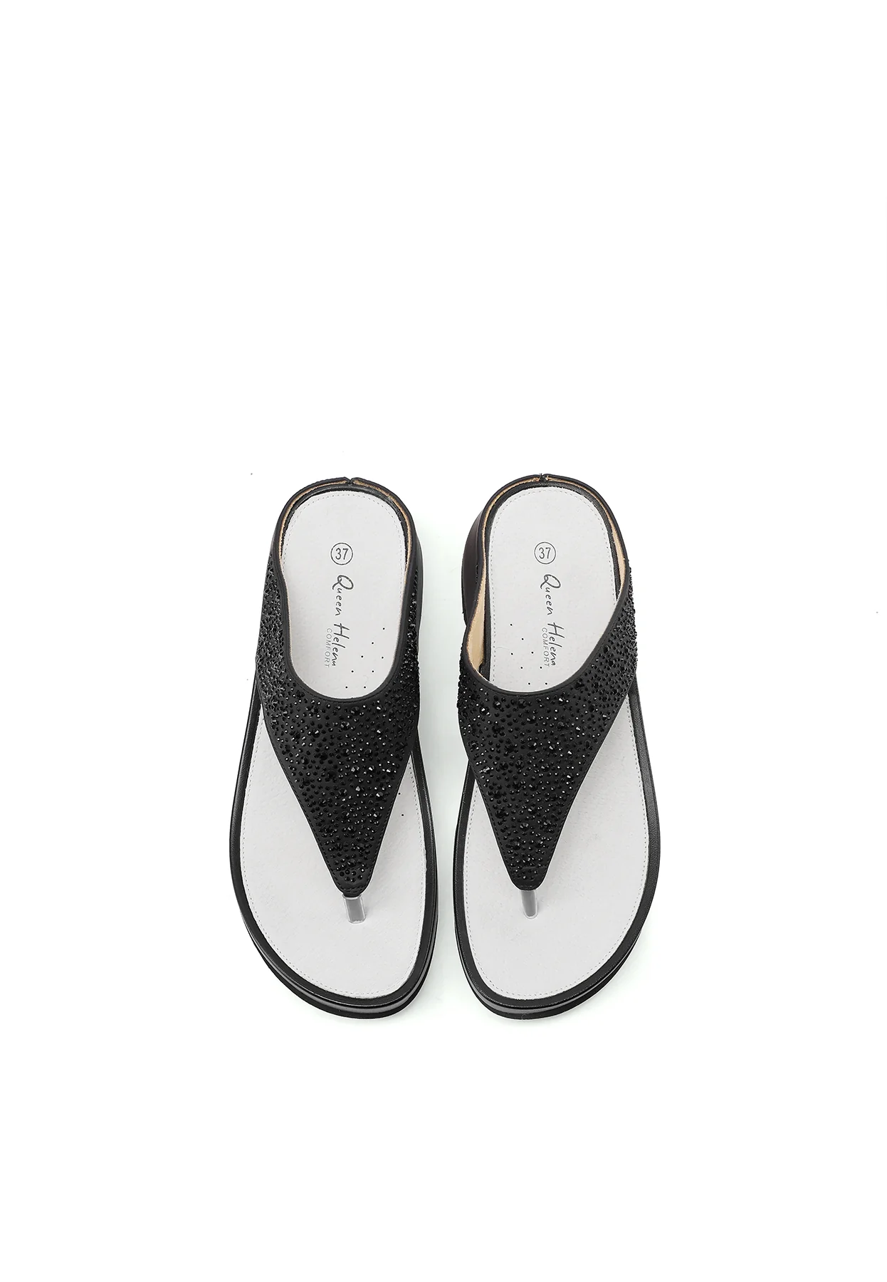 Sandali infradito con zeppa e strass BZ501 - Image 14