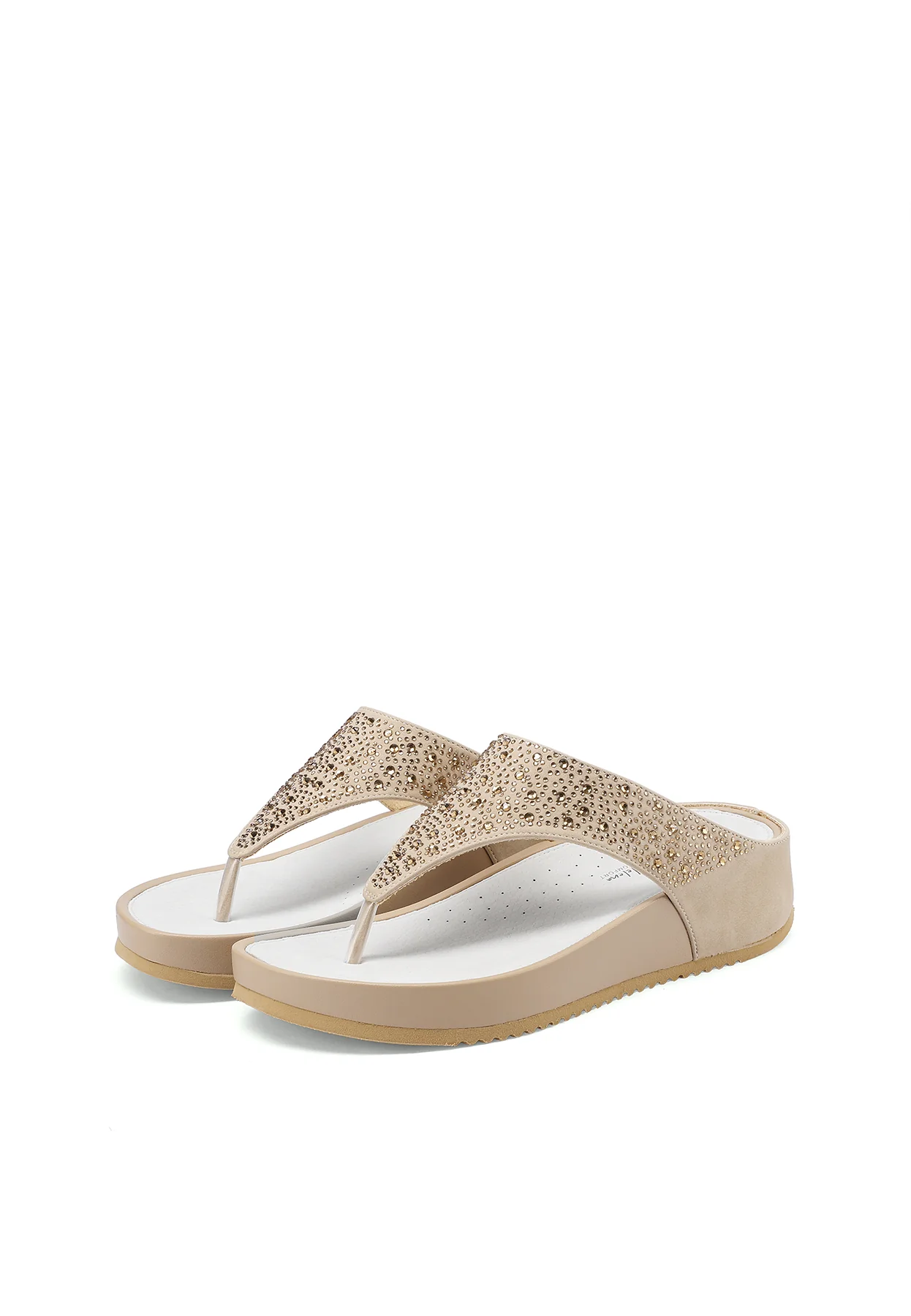 Sandali infradito con zeppa e strass BZ501 - Image 4