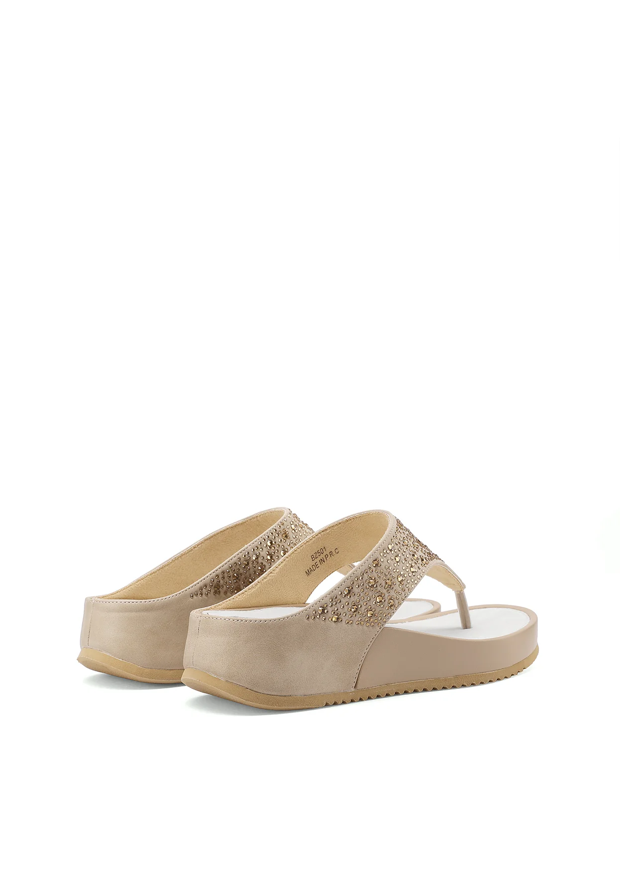 Sandali infradito con zeppa e strass BZ501 - Image 5