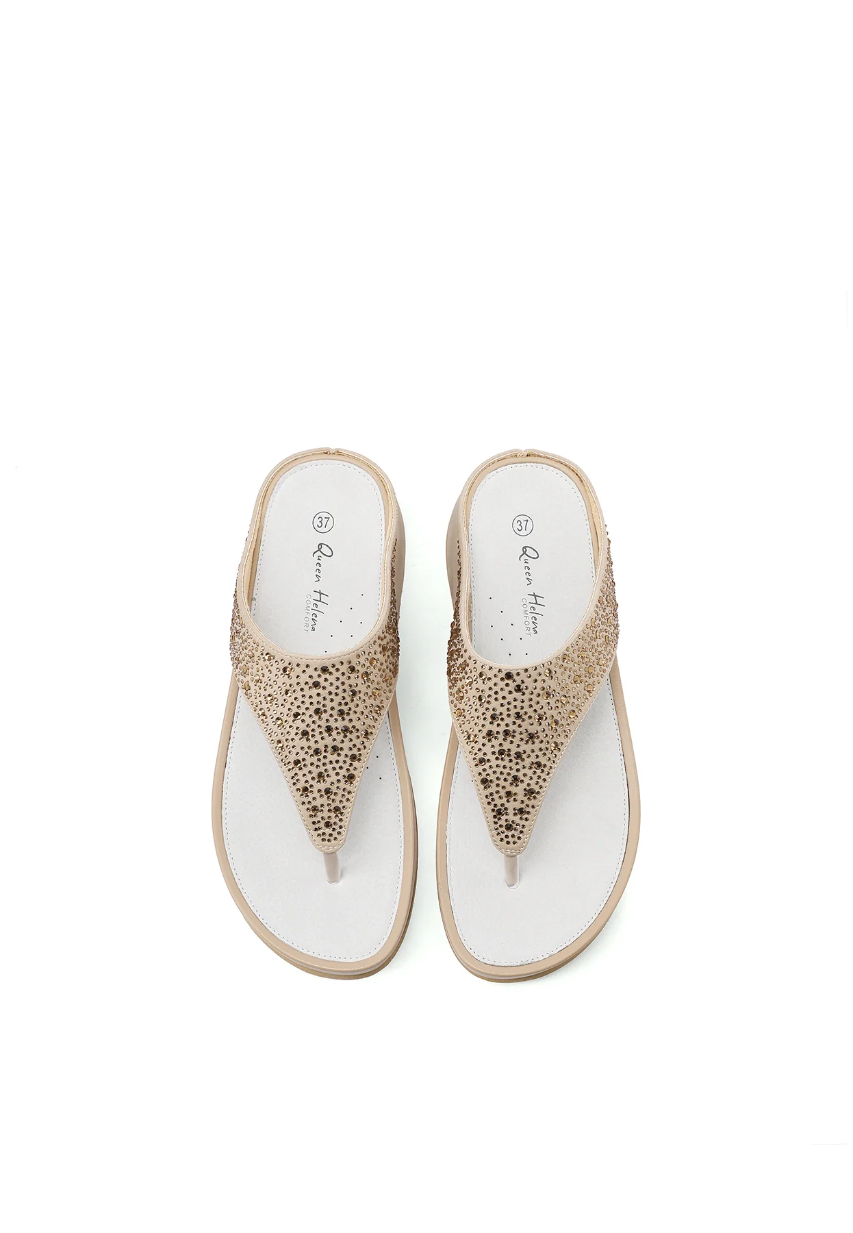 Sandali infradito con zeppa e strass BZ501 - Image 6