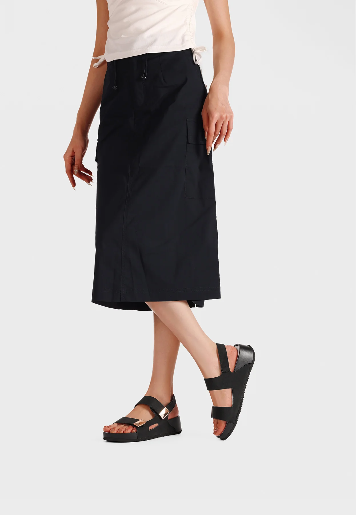 Sandali con zeppa e cinturino regolabile con strap BZ503 - Image 9