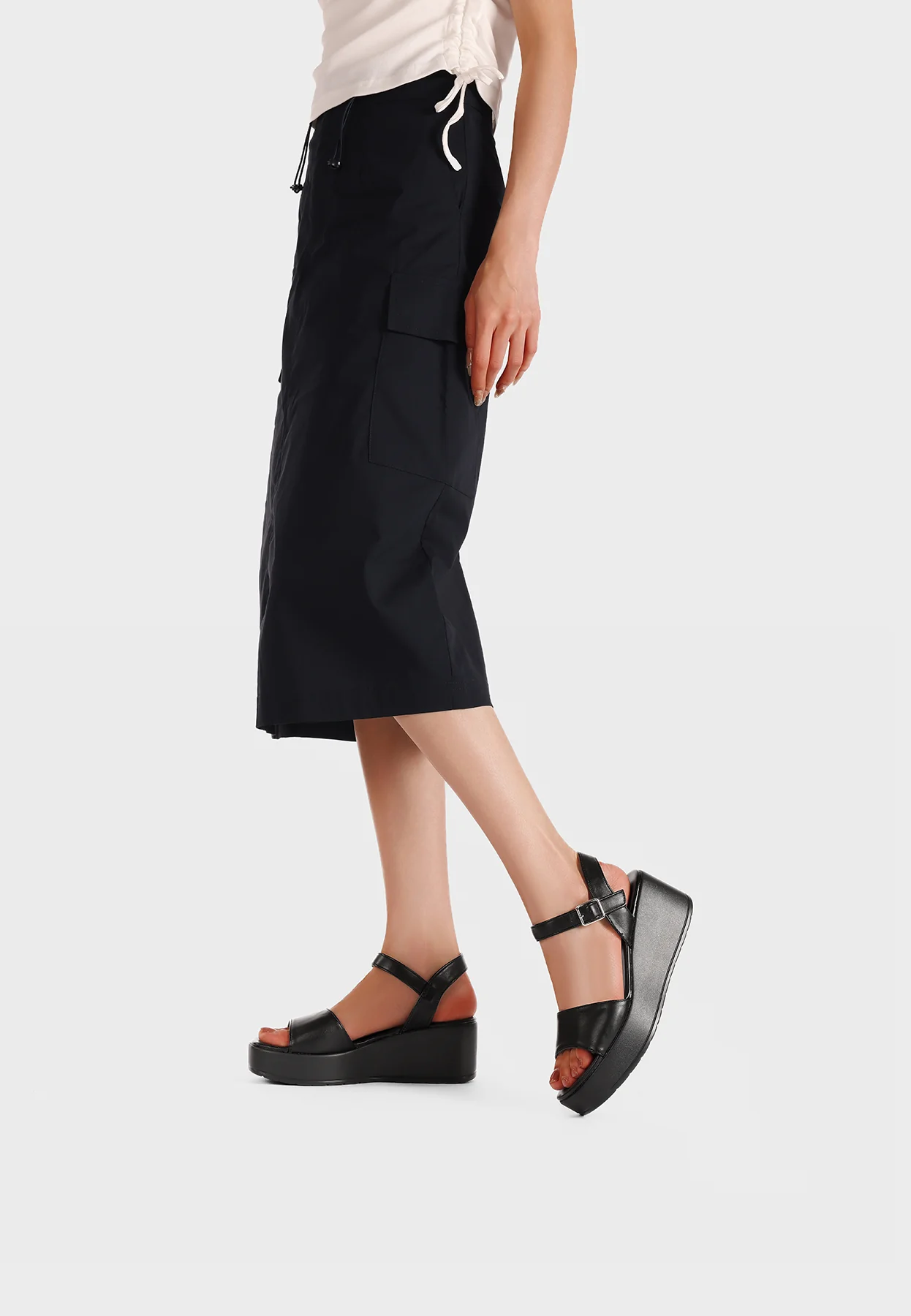 Sandali platform con cinturino alla caviglia minimal BZ505 - Image 9