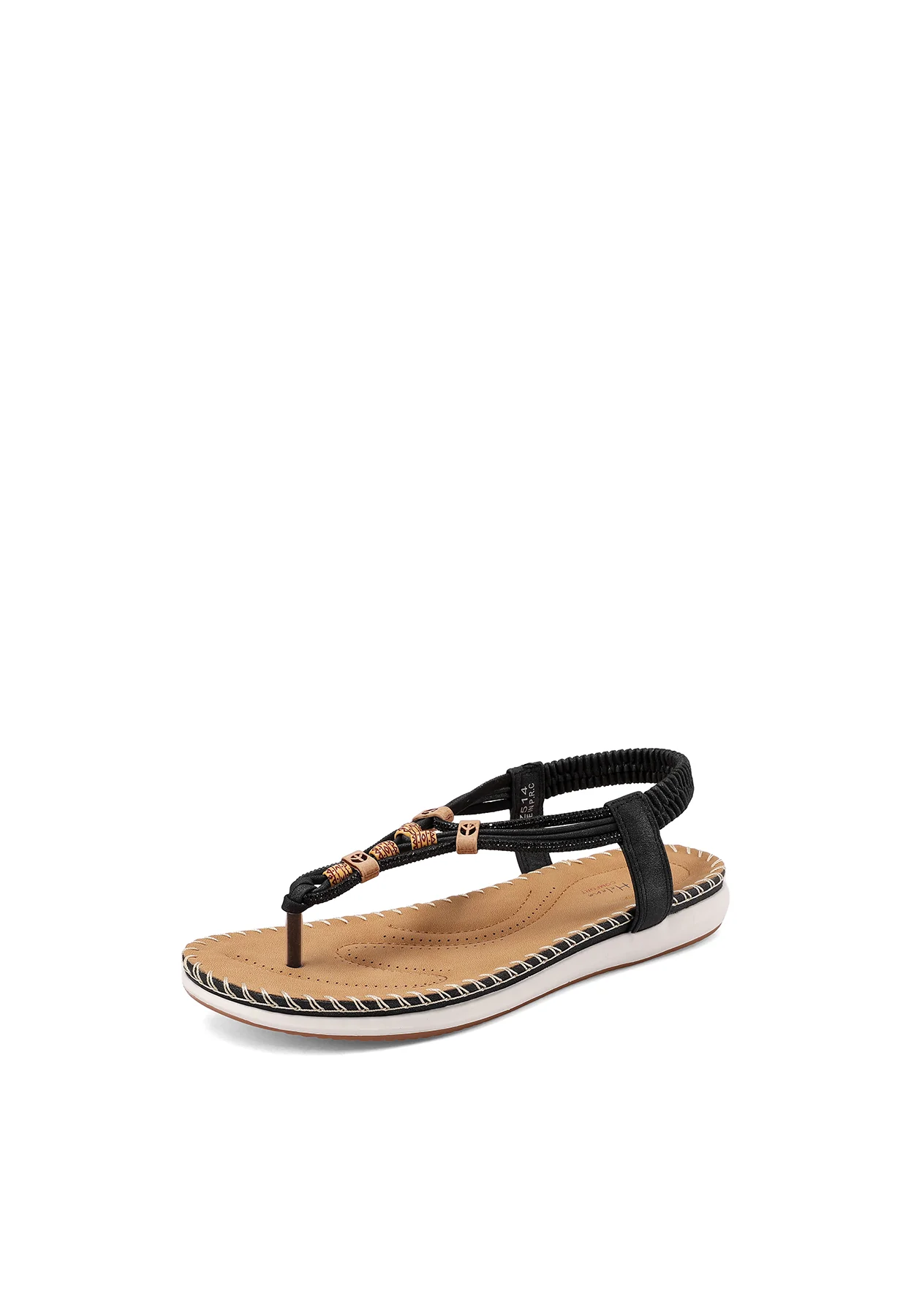Sandali infradito bassi con decorazioni in legno BZ514 - Image 11