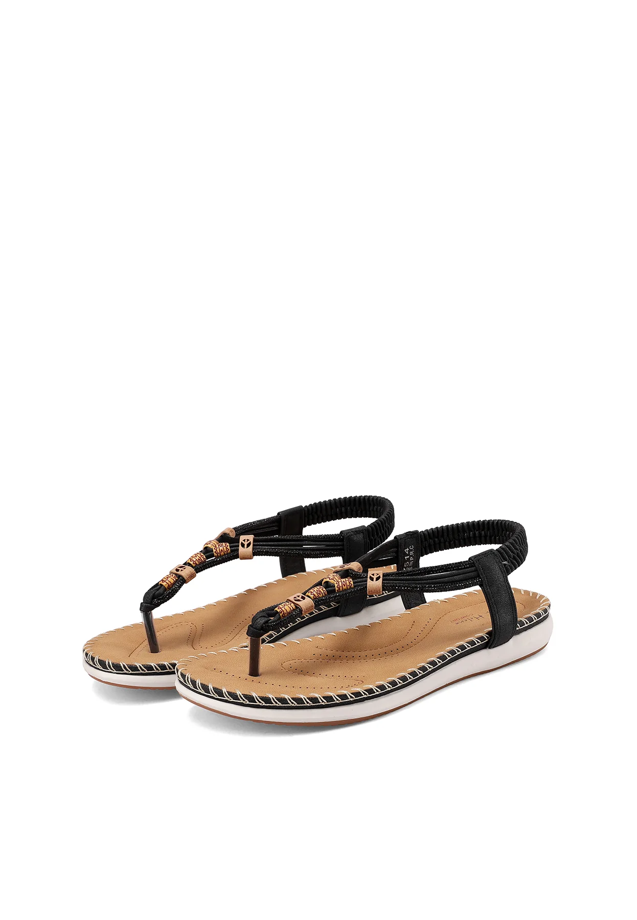 Sandali infradito bassi con decorazioni in legno BZ514 - Image 12