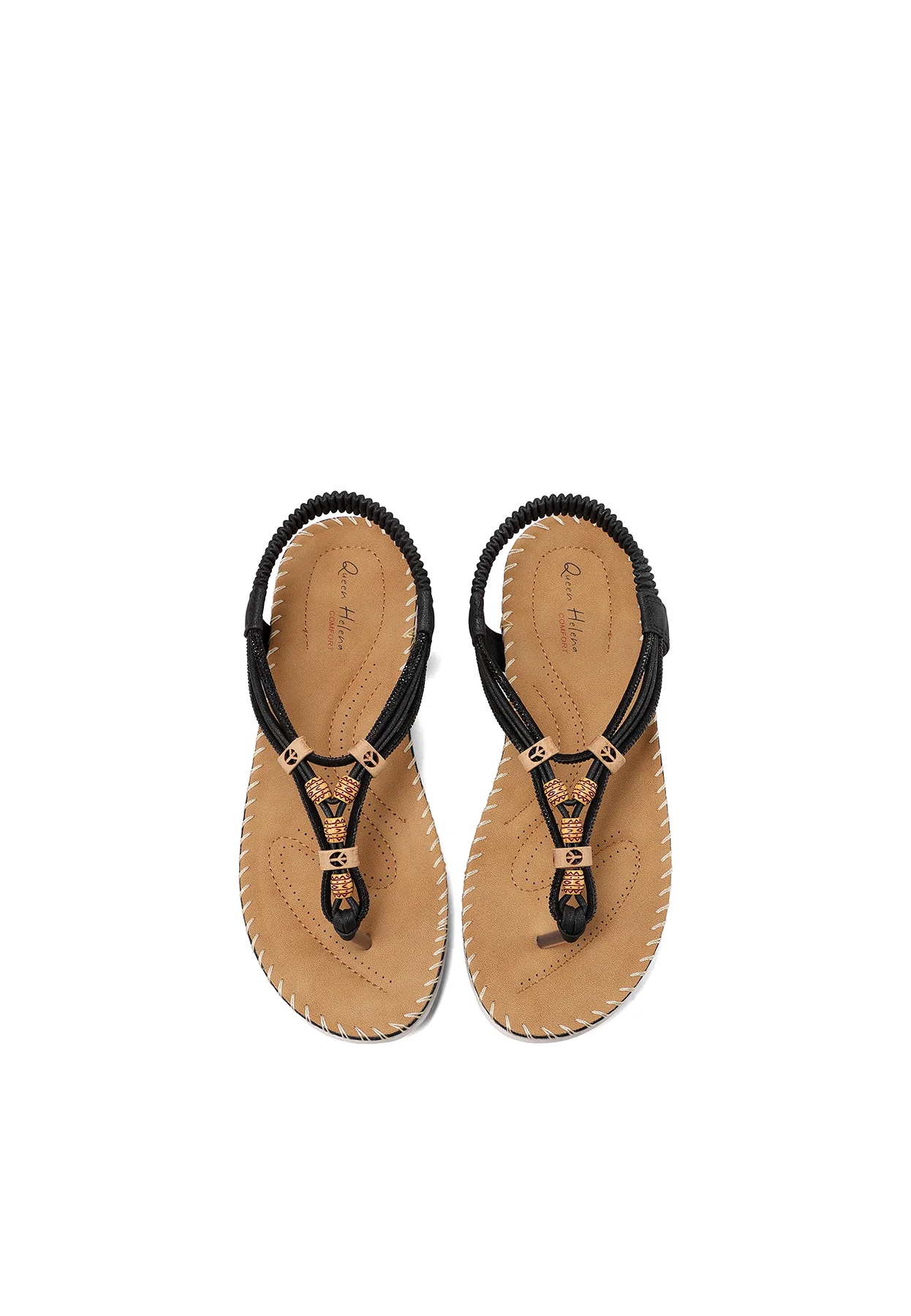 Sandali infradito bassi con decorazioni in legno BZ514 - Image 13