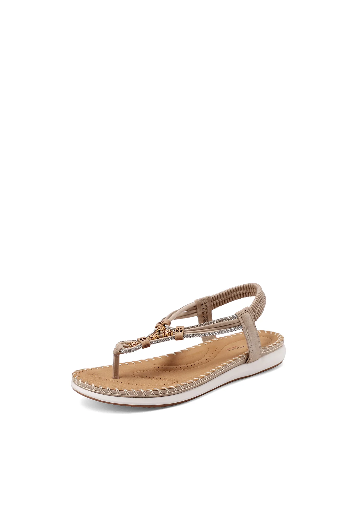 Sandali infradito bassi con decorazioni in legno BZ514 - Image 3