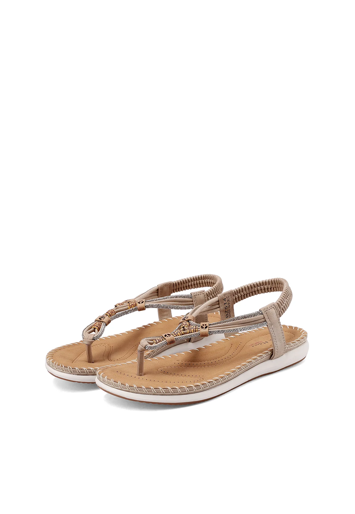 Sandali infradito bassi con decorazioni in legno BZ514 - Image 4