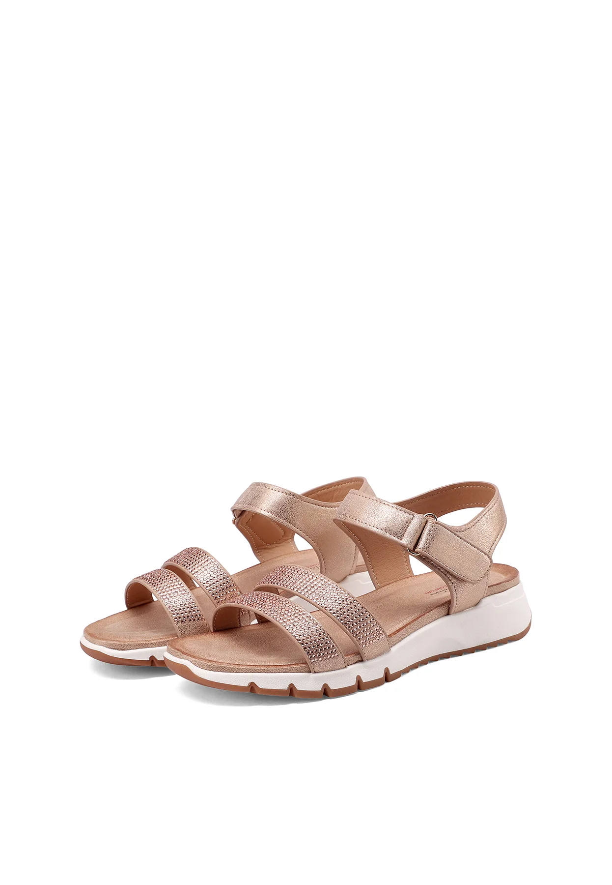 Sandali con strass e strap comodi effetto metallizzato BZ518 - Image 12