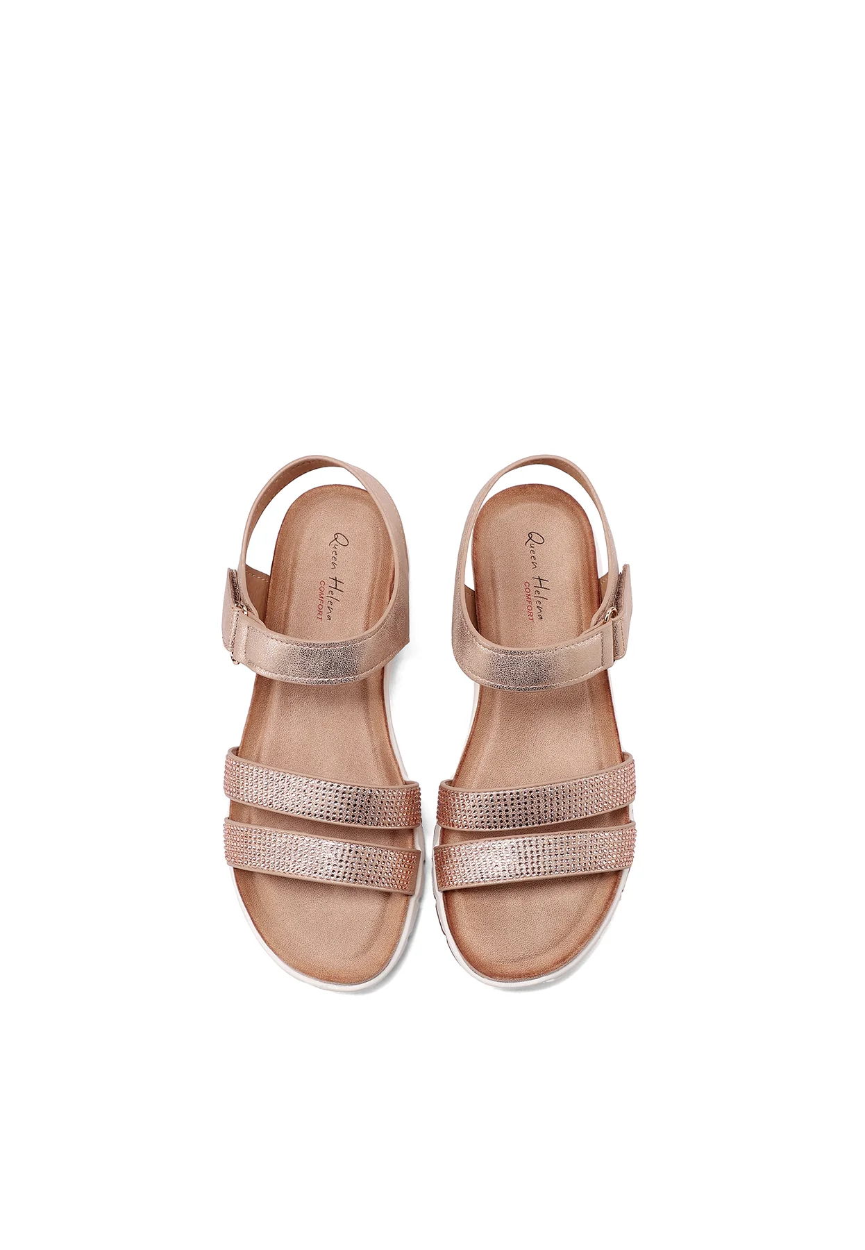 Sandali con strass e strap comodi effetto metallizzato BZ518 - Image 14