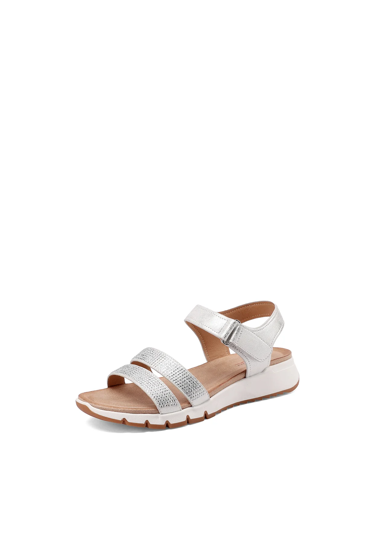 Sandali con strass e strap comodi effetto metallizzato BZ518 - Image 3