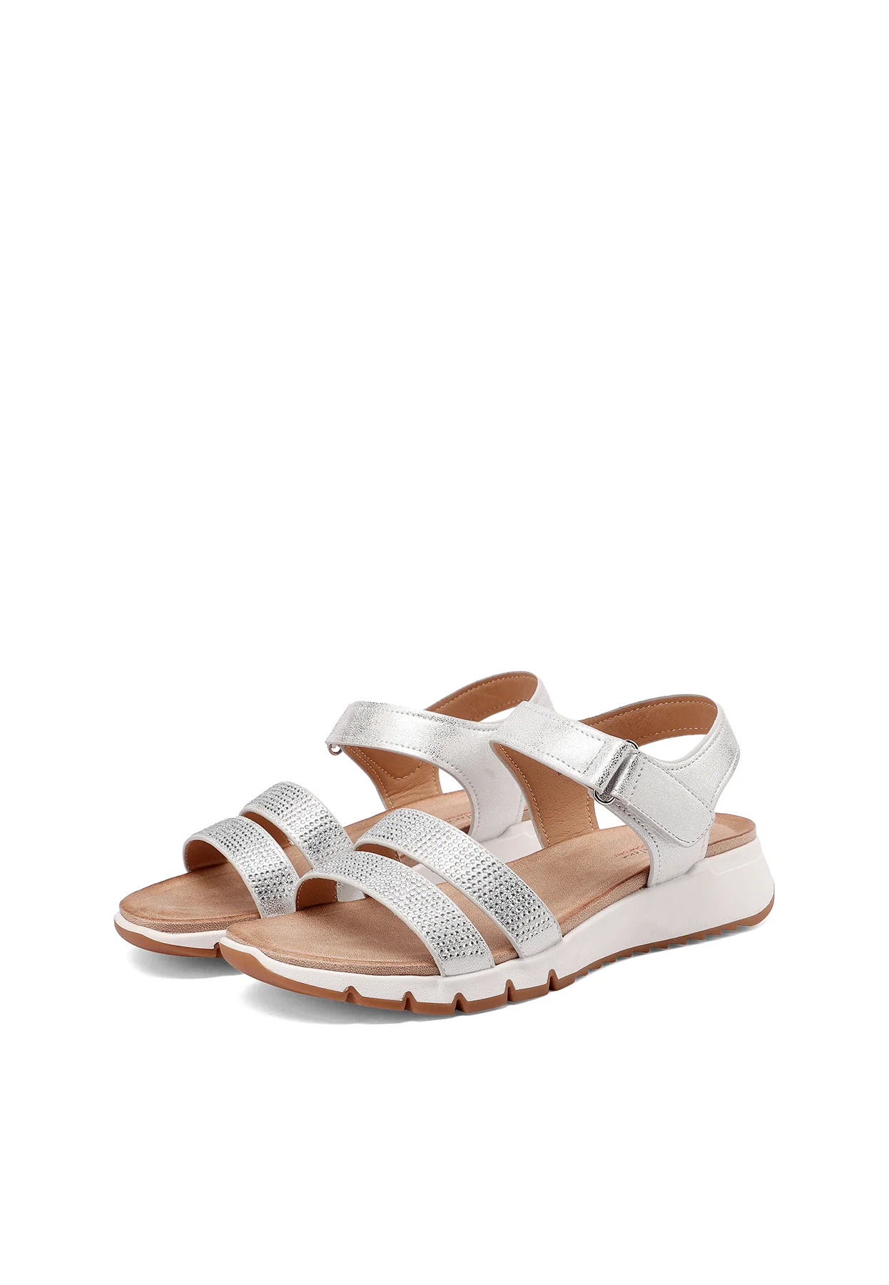 Sandali con strass e strap comodi effetto metallizzato BZ518 - Image 4