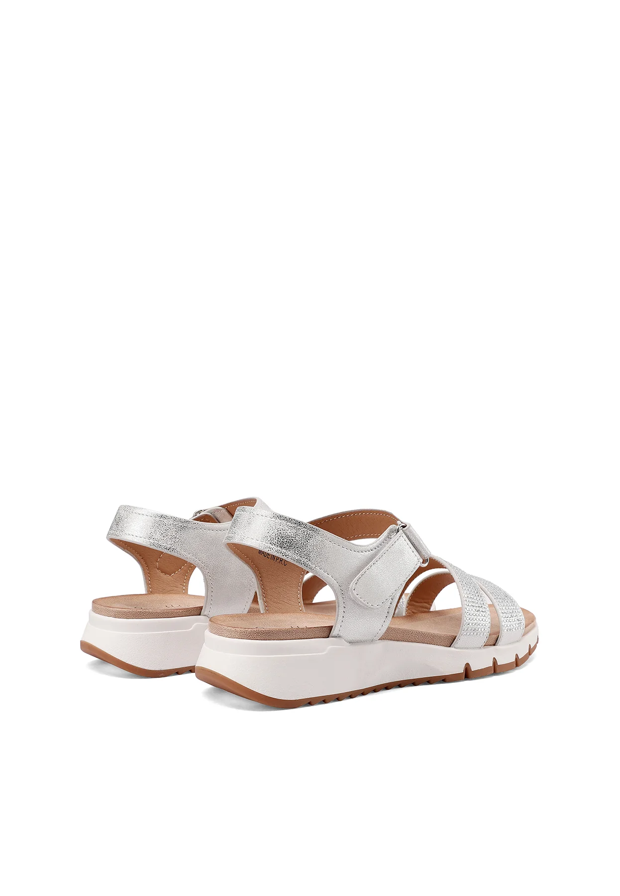 Sandali con strass e strap comodi effetto metallizzato BZ518 - Image 5