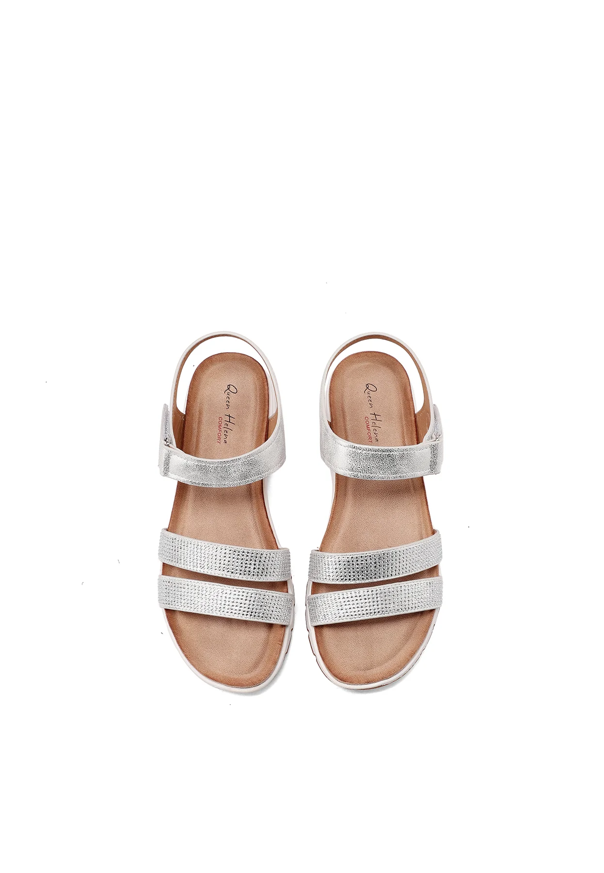 Sandali con strass e strap comodi effetto metallizzato BZ518 - Image 6
