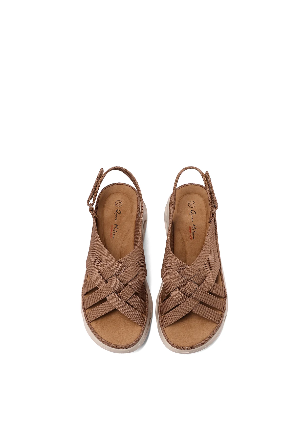 Sandali comfort traspiranti zeppa con fasce incrociate BZ520 - Image 14
