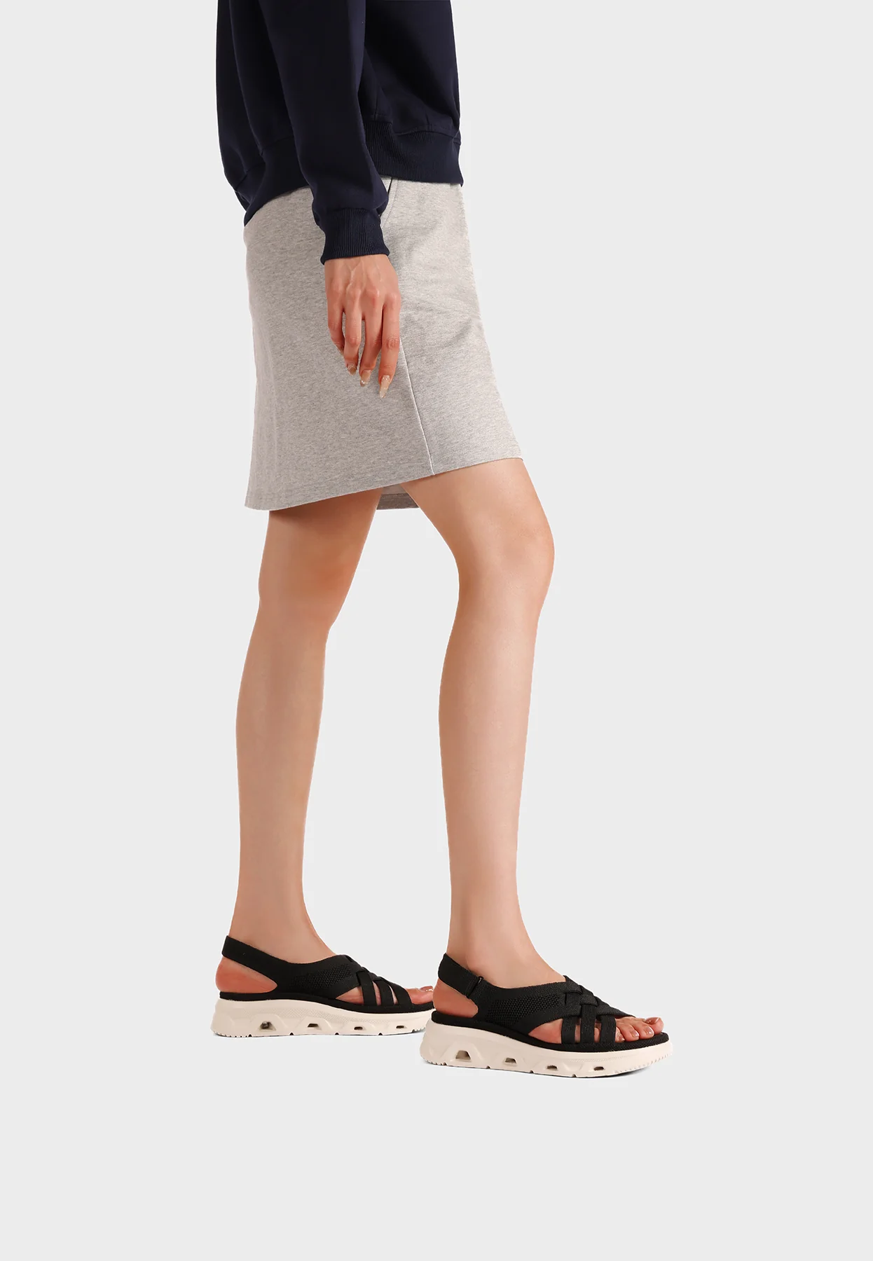 Sandali comfort traspiranti zeppa con fasce incrociate BZ520 - Image 24