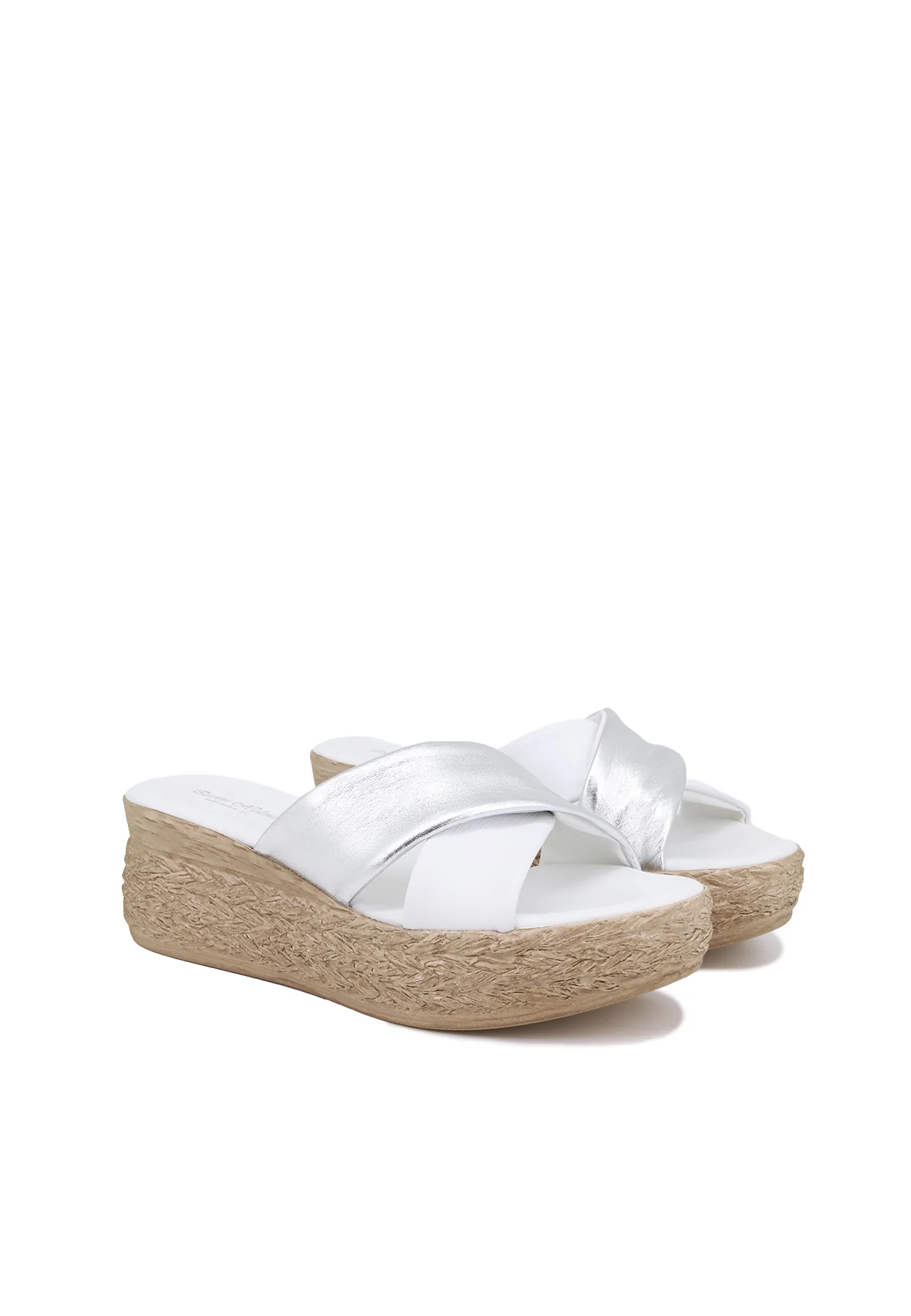 Ciabatte platform in vera pelle con suola effetto paglia 3322-3156 - Image 10