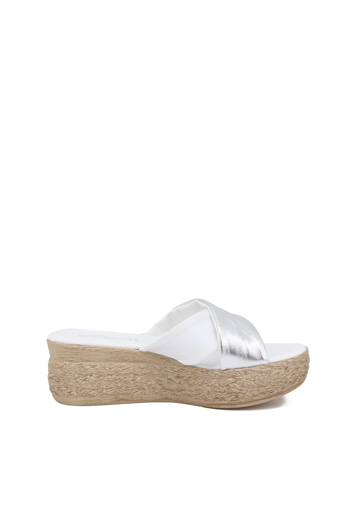 Ciabatte platform in vera pelle con suola effetto paglia 3322-3156 - Image 7