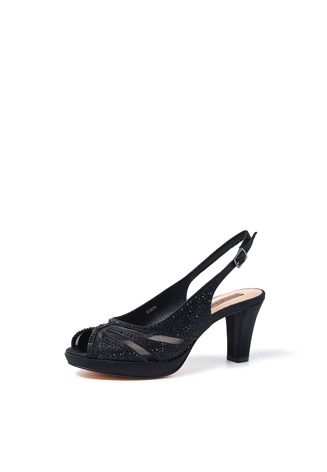 Sandali eleganti donna con strass e tacco comodo S2824 - Image 4