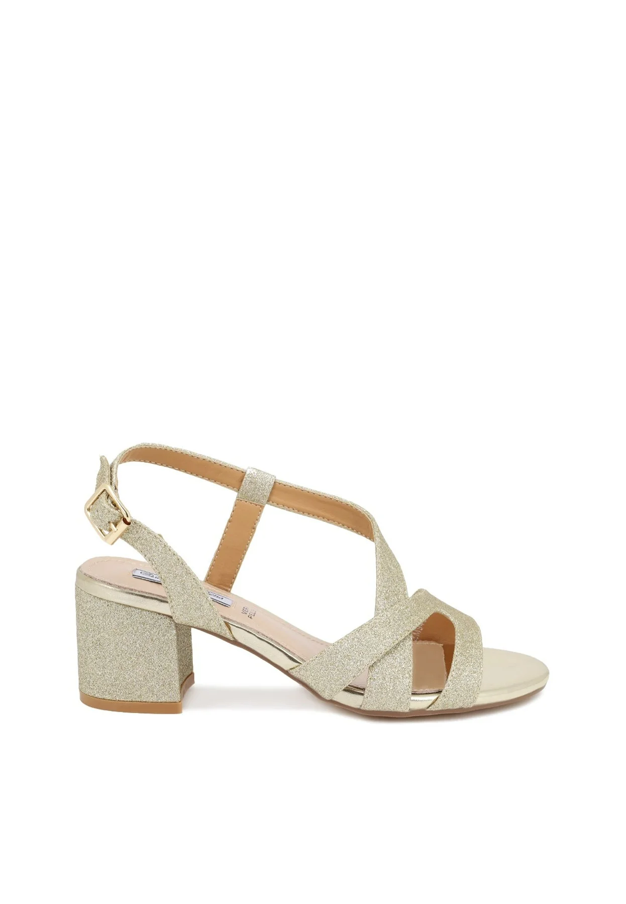 Sandali eleganti glitter con tacco largo e cinturino ZM9463