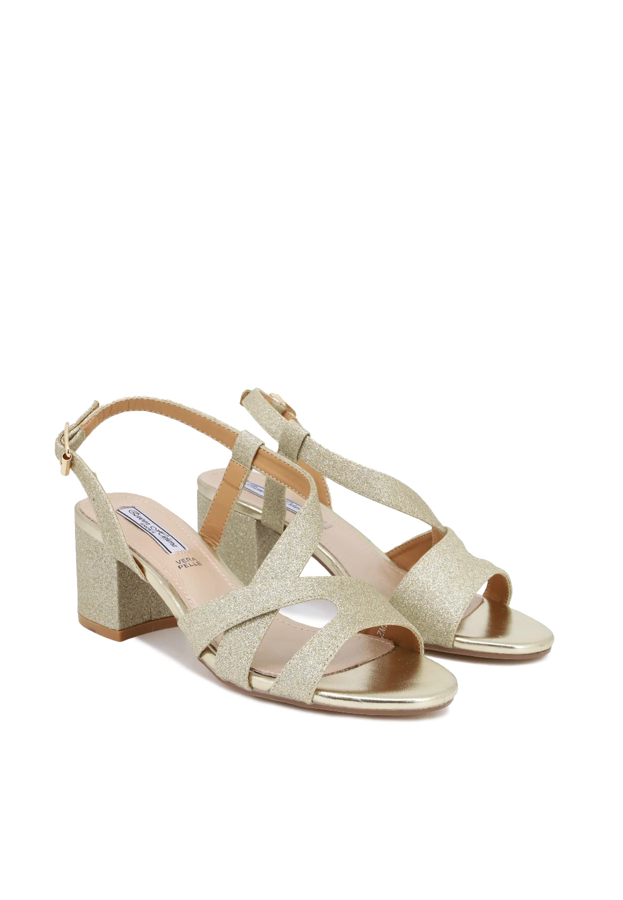 Sandali eleganti glitter con tacco largo e cinturino ZM9463 - Image 6