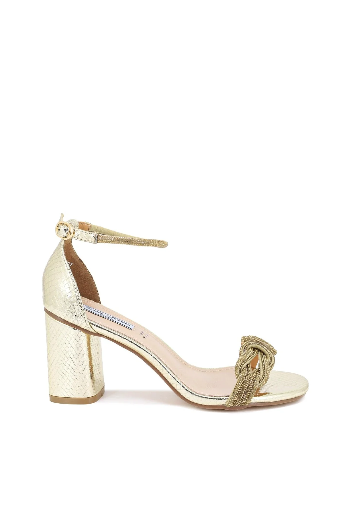 Sandali donna con trama snake e dettagli gioiello ZM9465